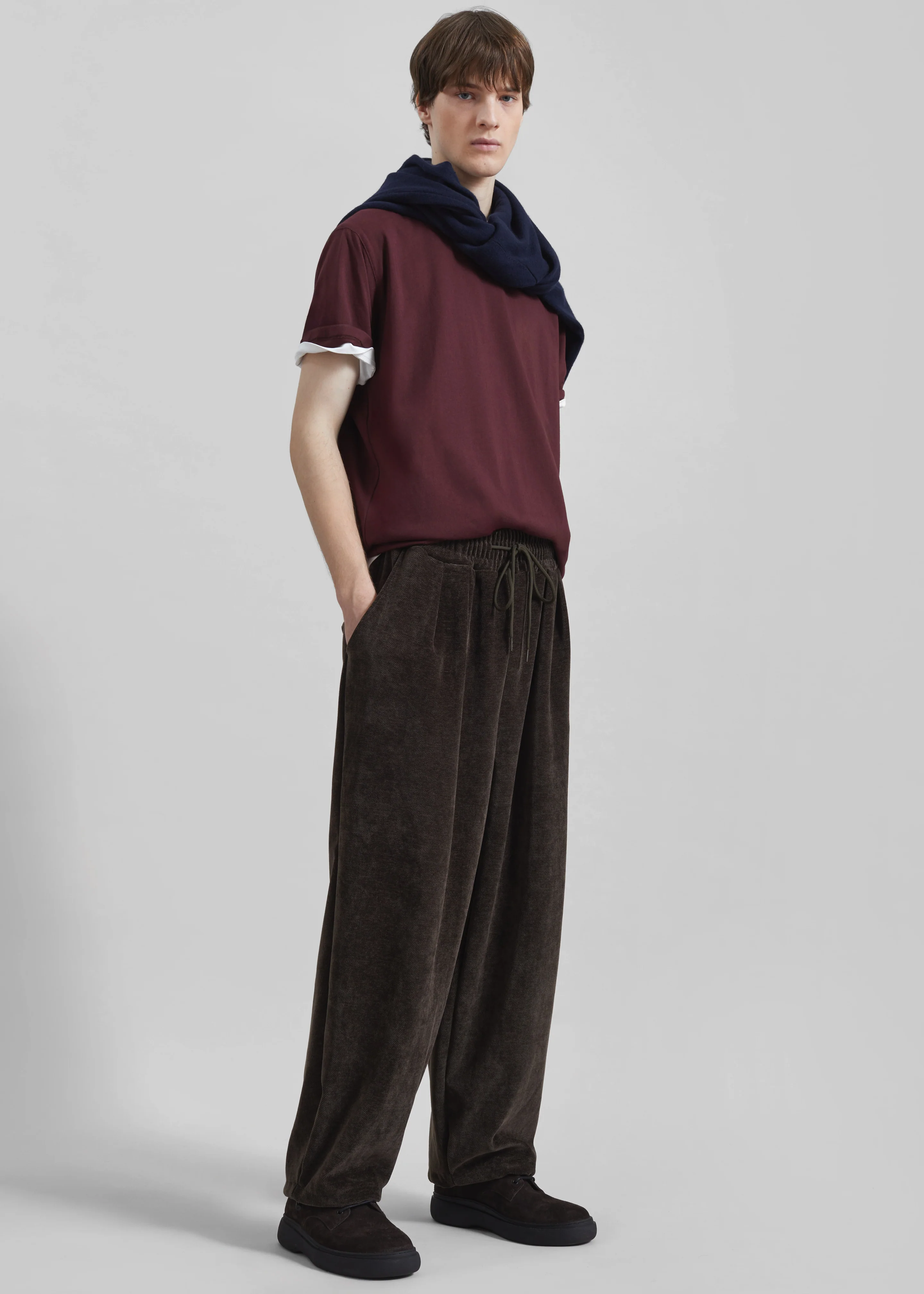 Caleb Velvet Joggers - Brown - Image 4