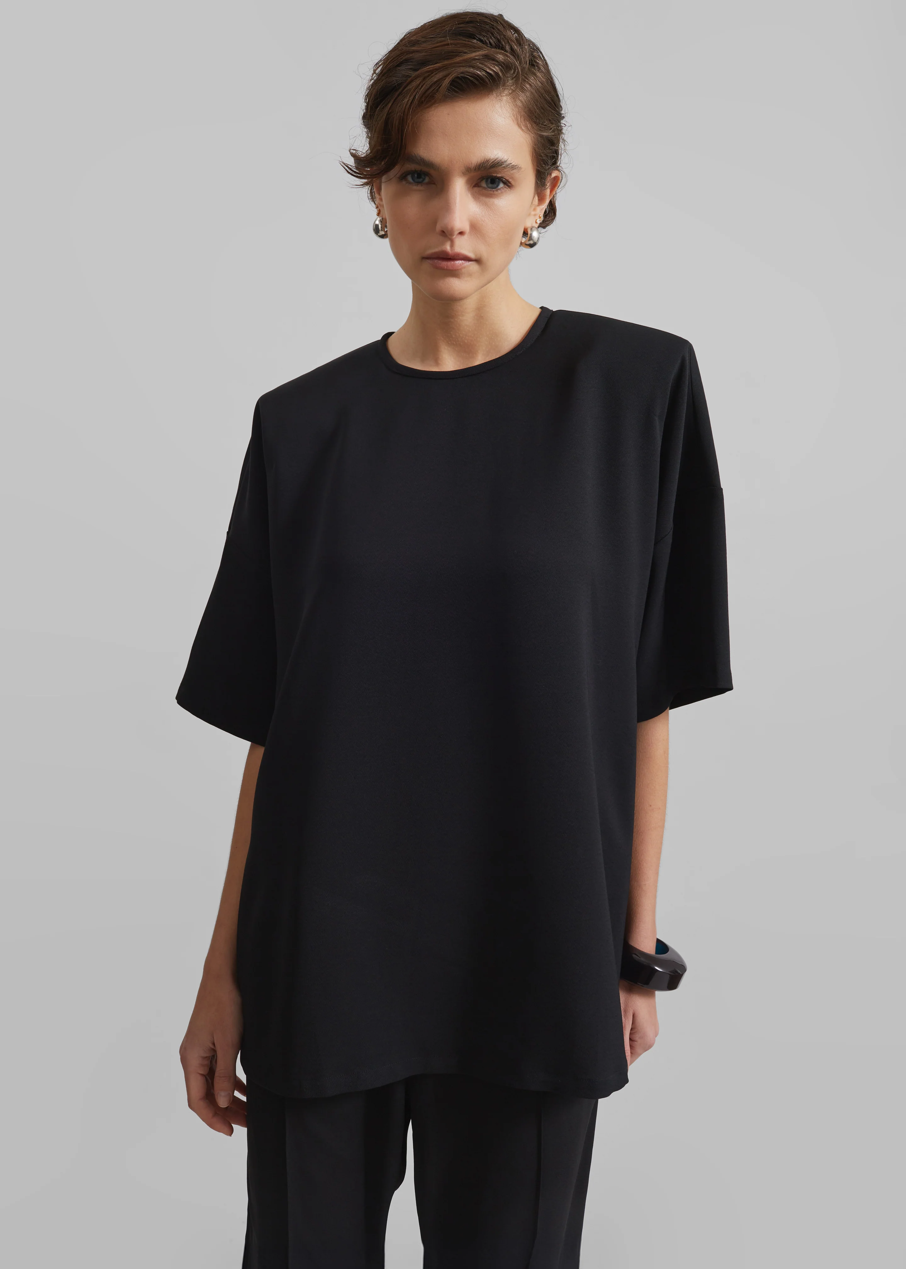 Callice Padded T-Shirt - Black - Image 4