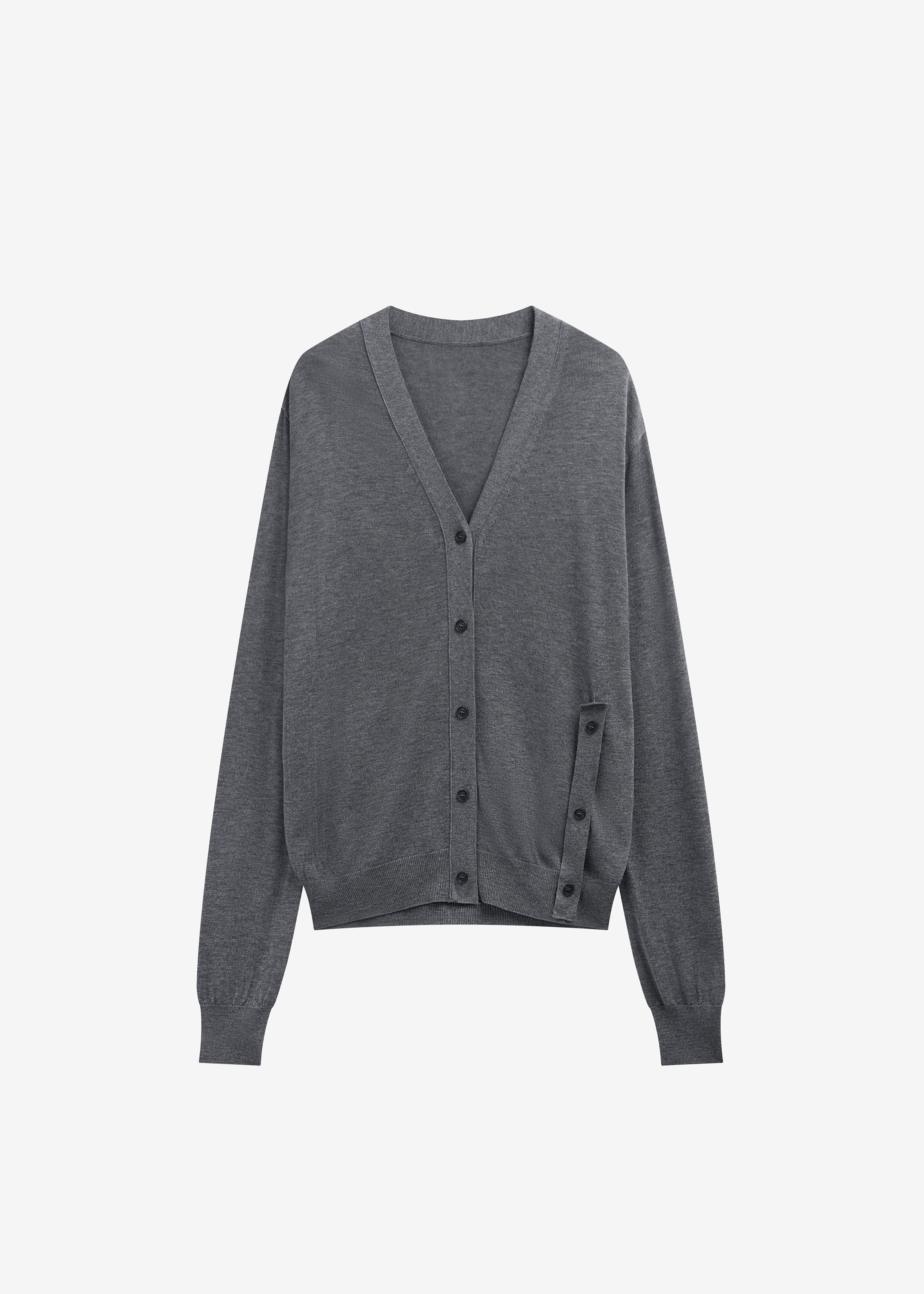 Calvane Two-Way Cardigan - Grey - Image 10
