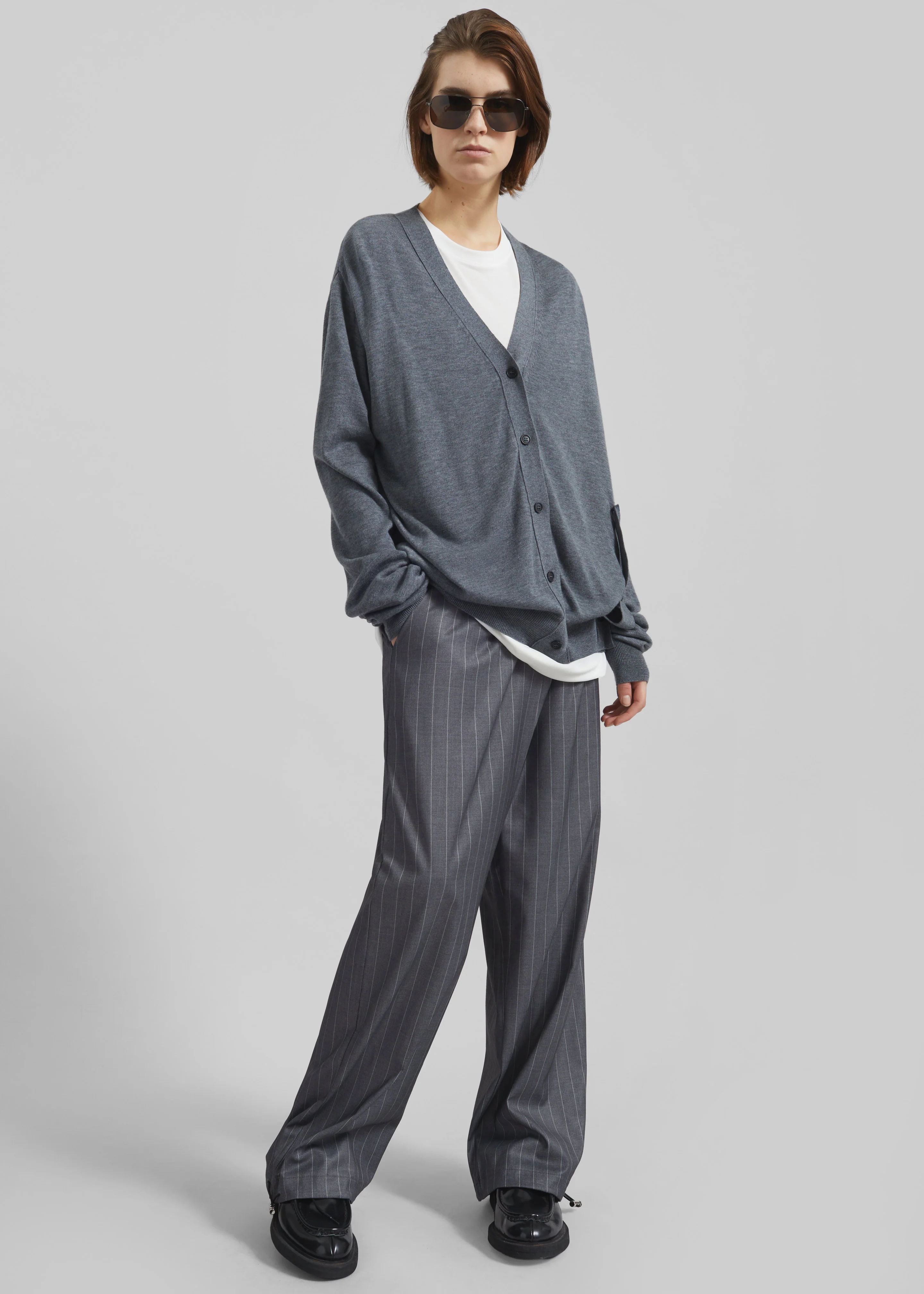 Calvane Two-Way Cardigan - Grey - Image 3