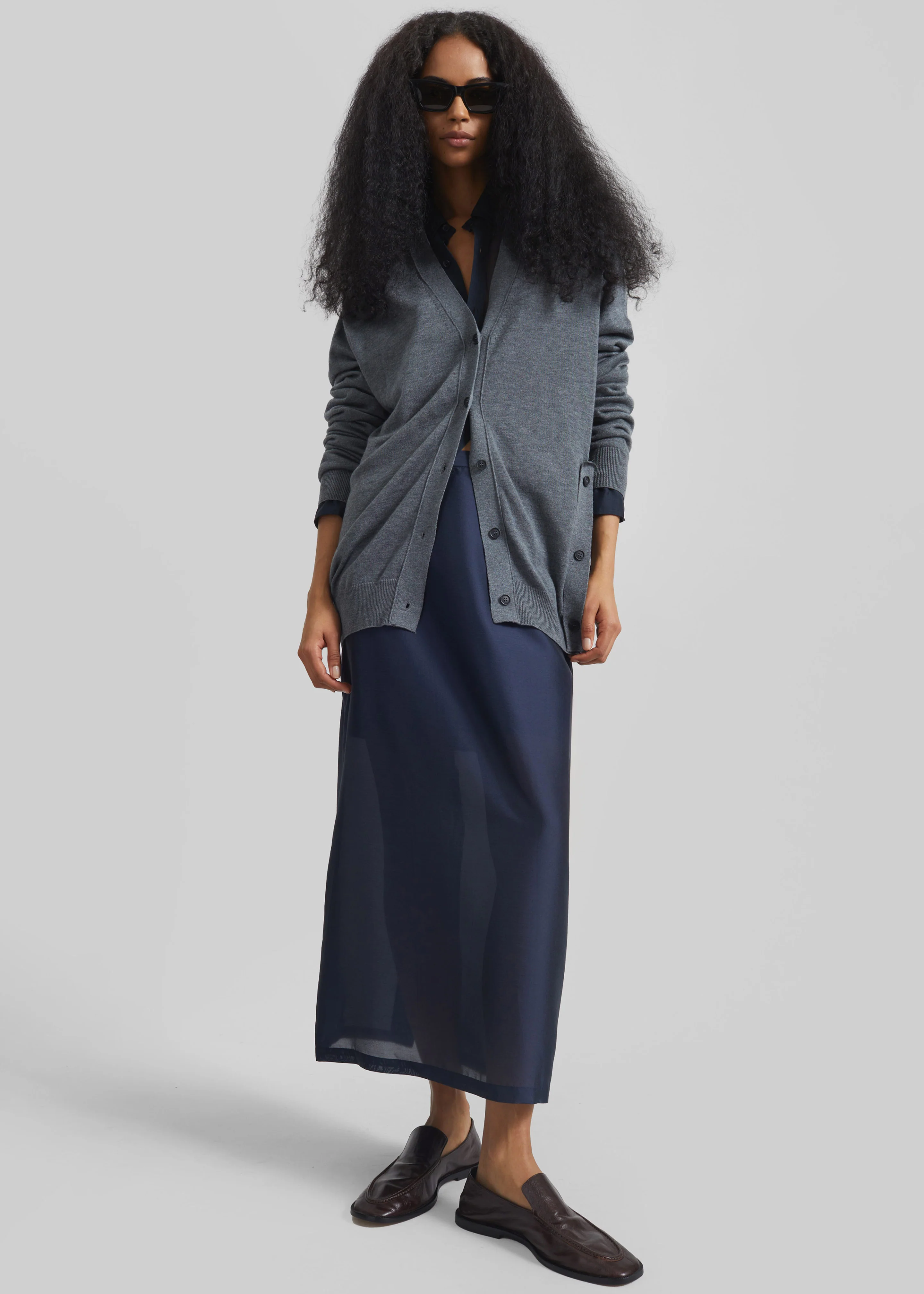 Calvane Two-Way Cardigan - Grey - Image 7