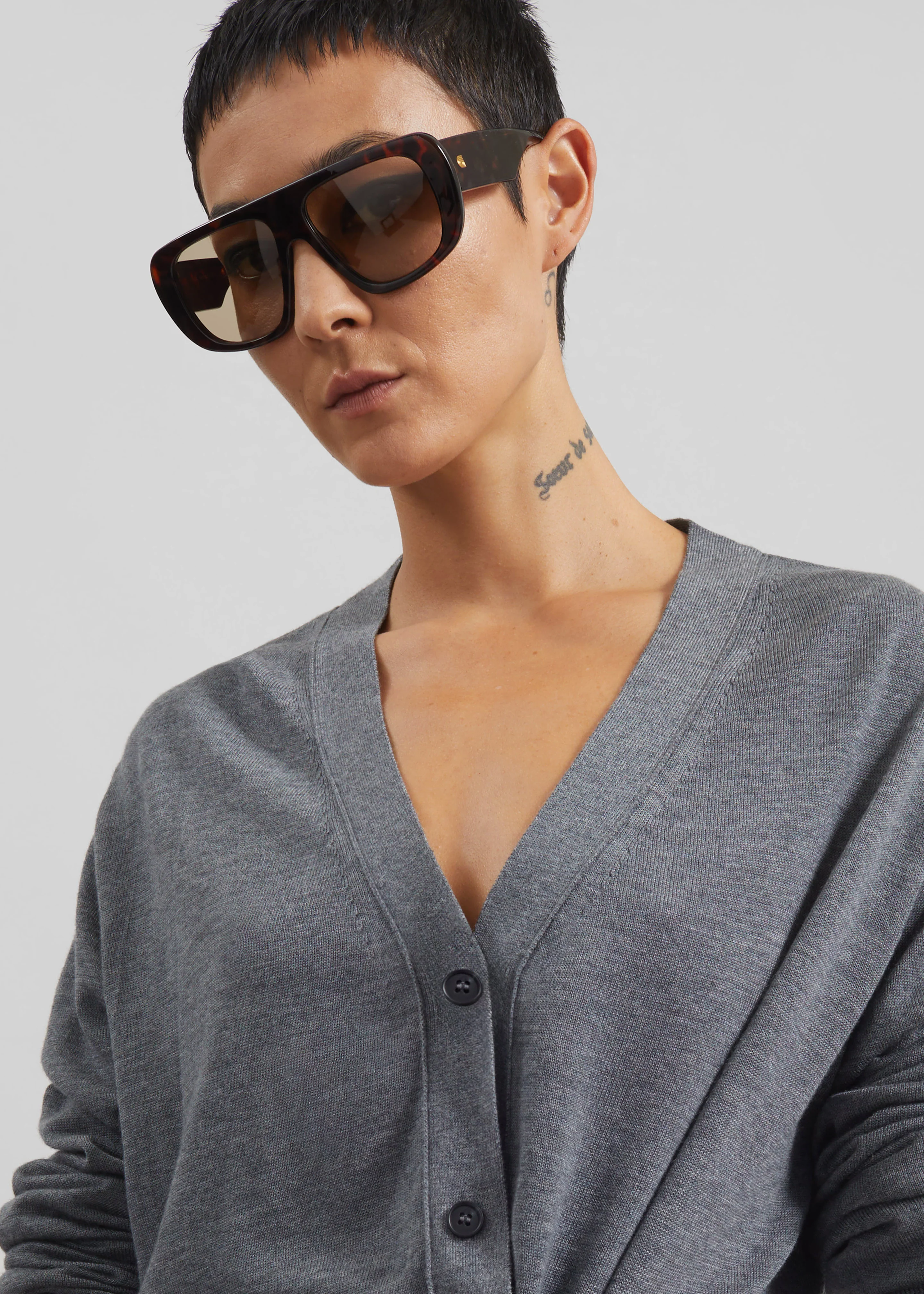 Calvane Two-Way Cardigan - Grey - Image 8