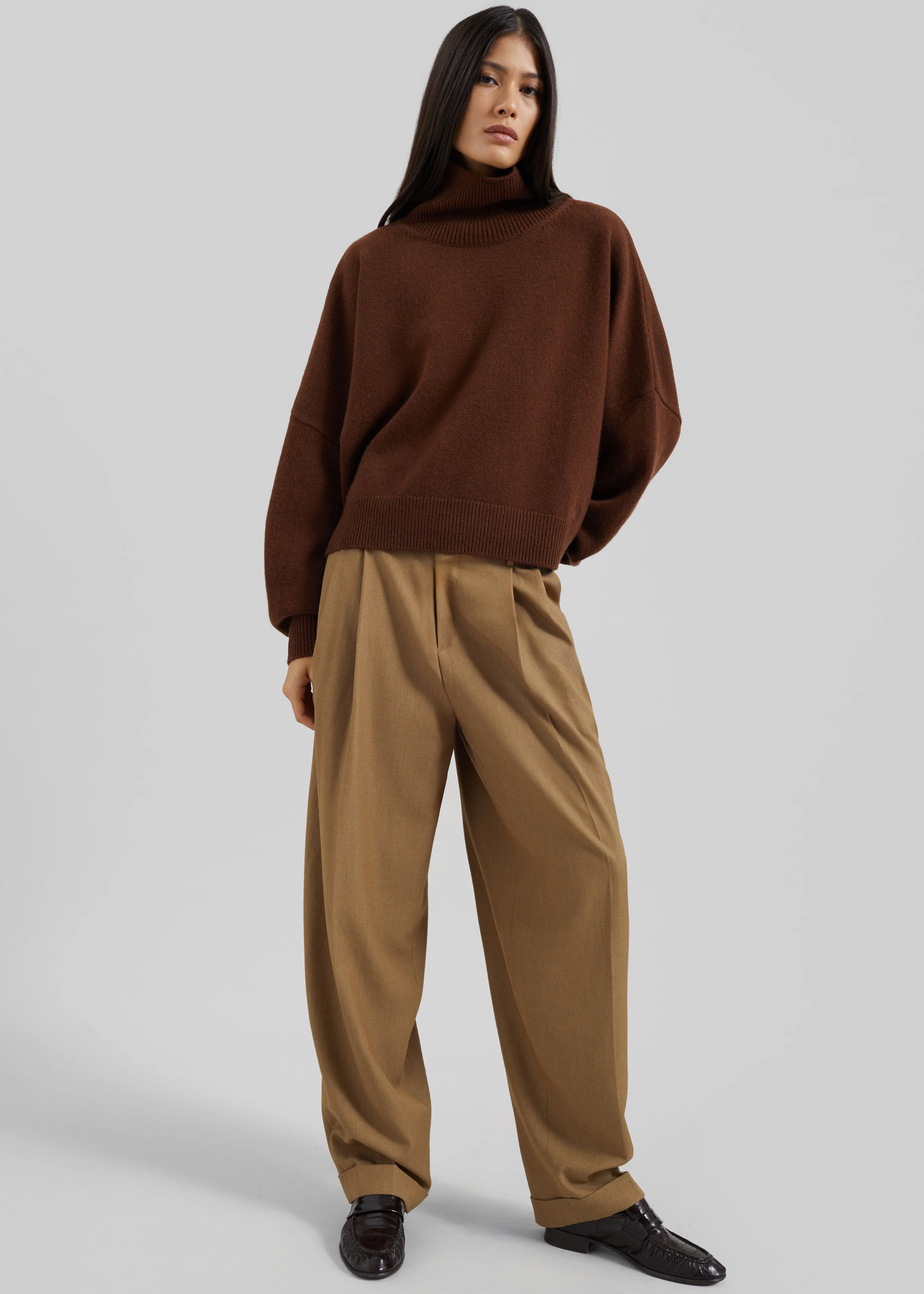Canberra Pleated Trousers - Camel - Image 6