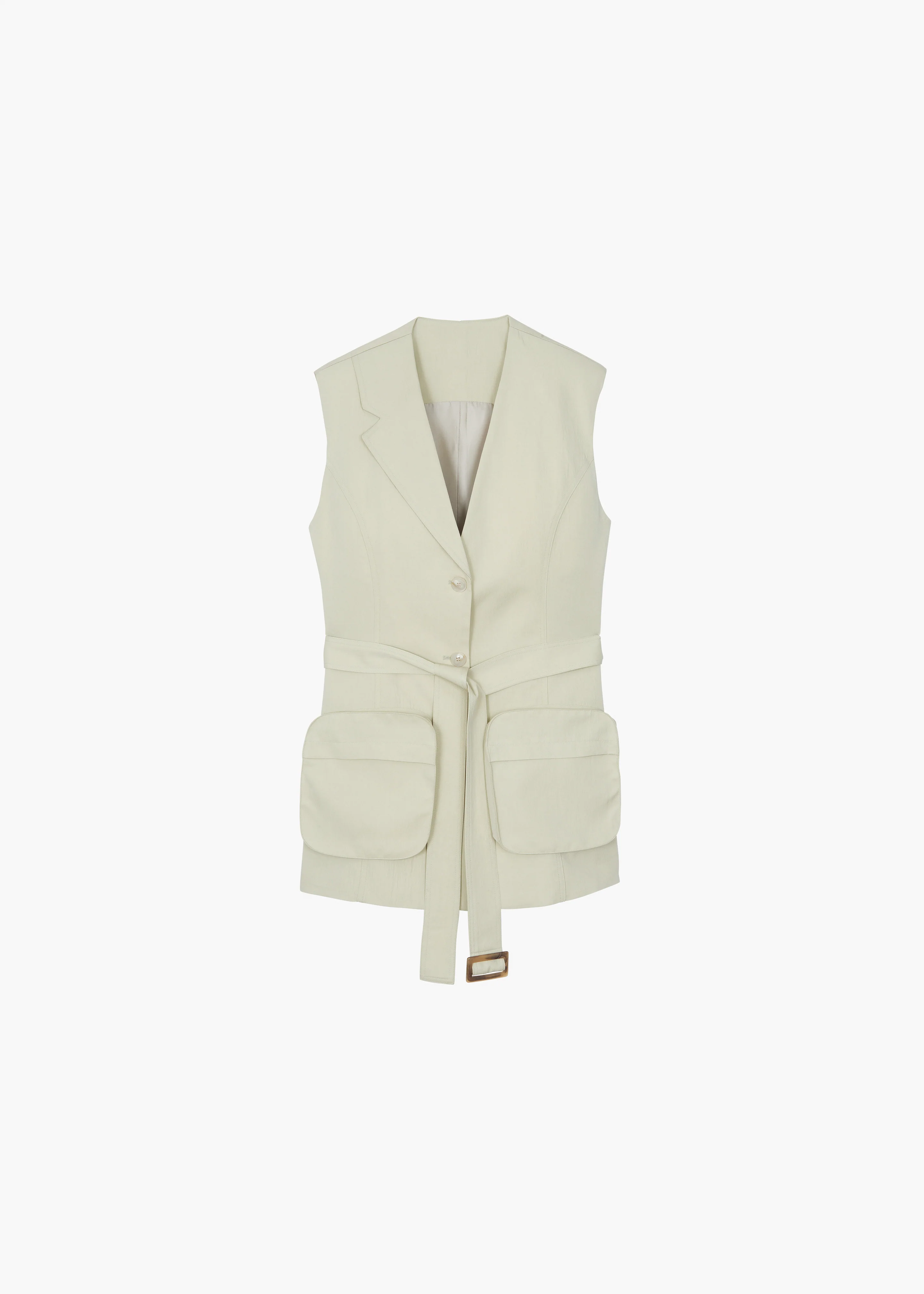 Carral Belted Vest - Pale Green - Image 13