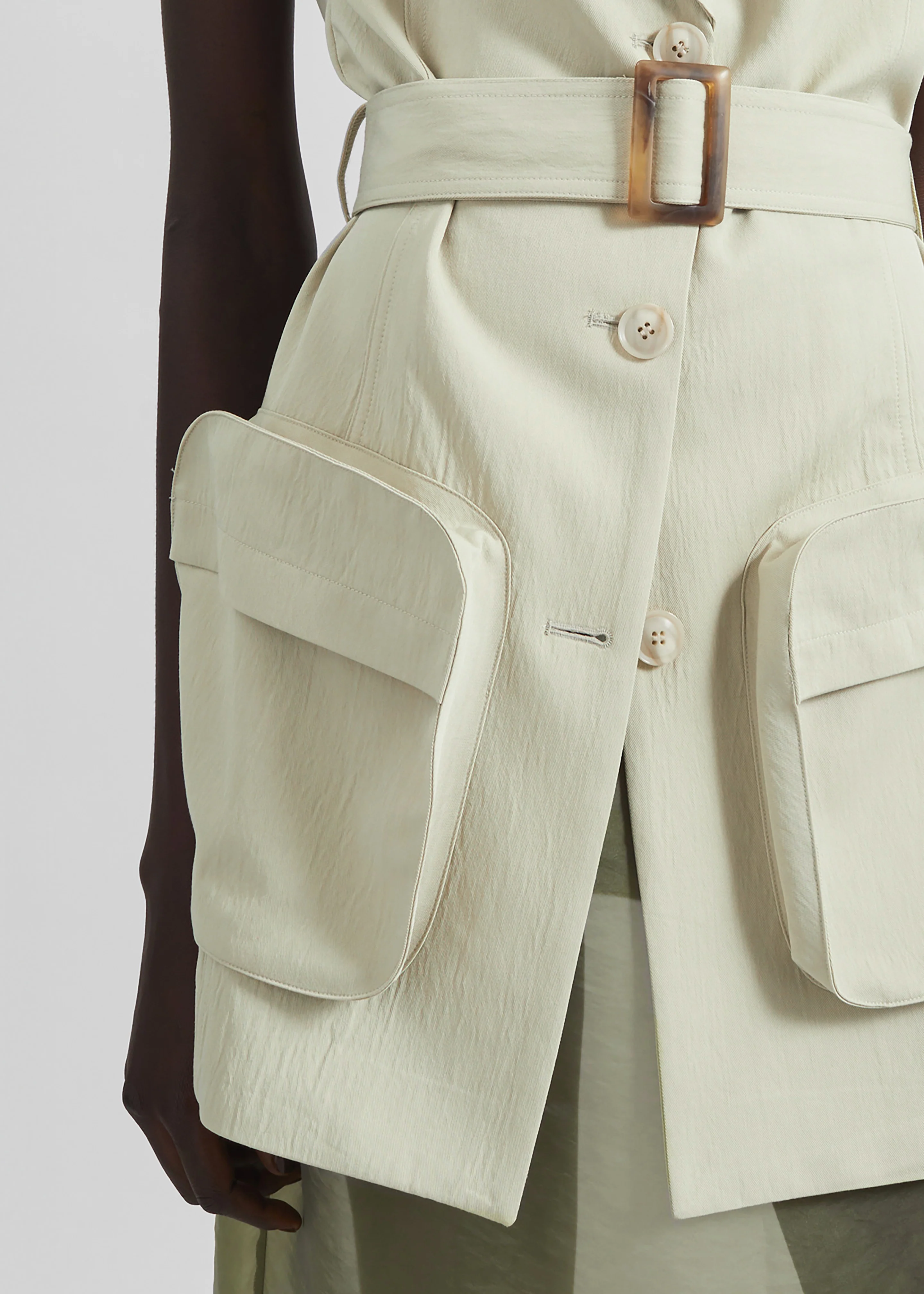 Carral Belted Vest - Pale Green - Image 5