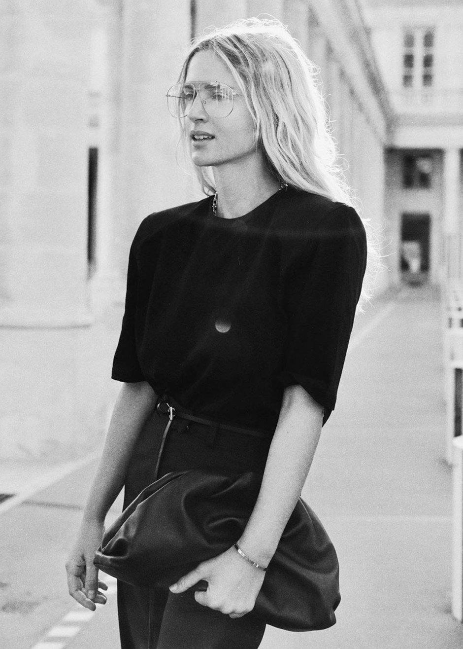 Carrington Padded Shoulder Tee - Black - Image 4