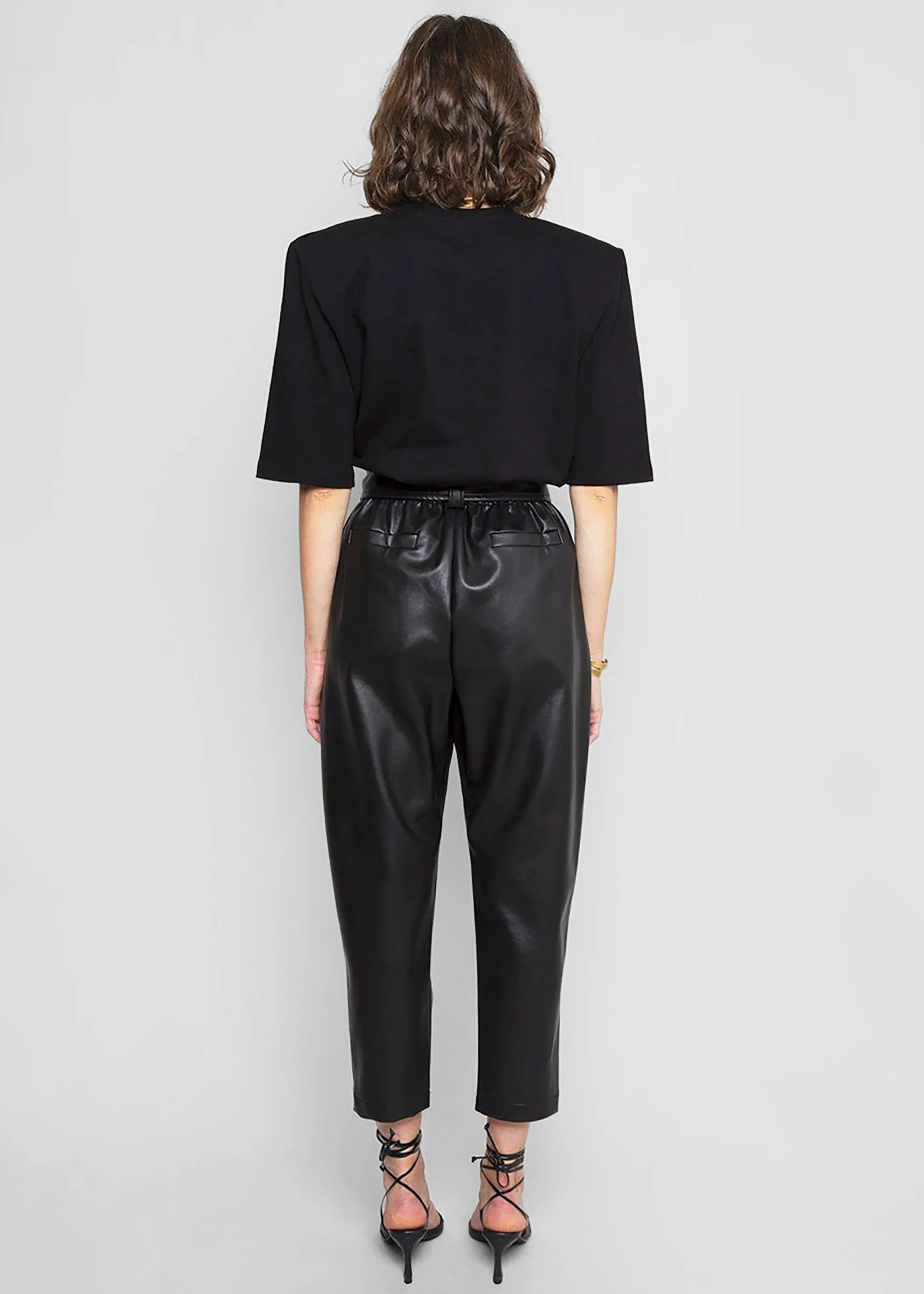 Carrington Padded Shoulder Tee - Black - Image 8