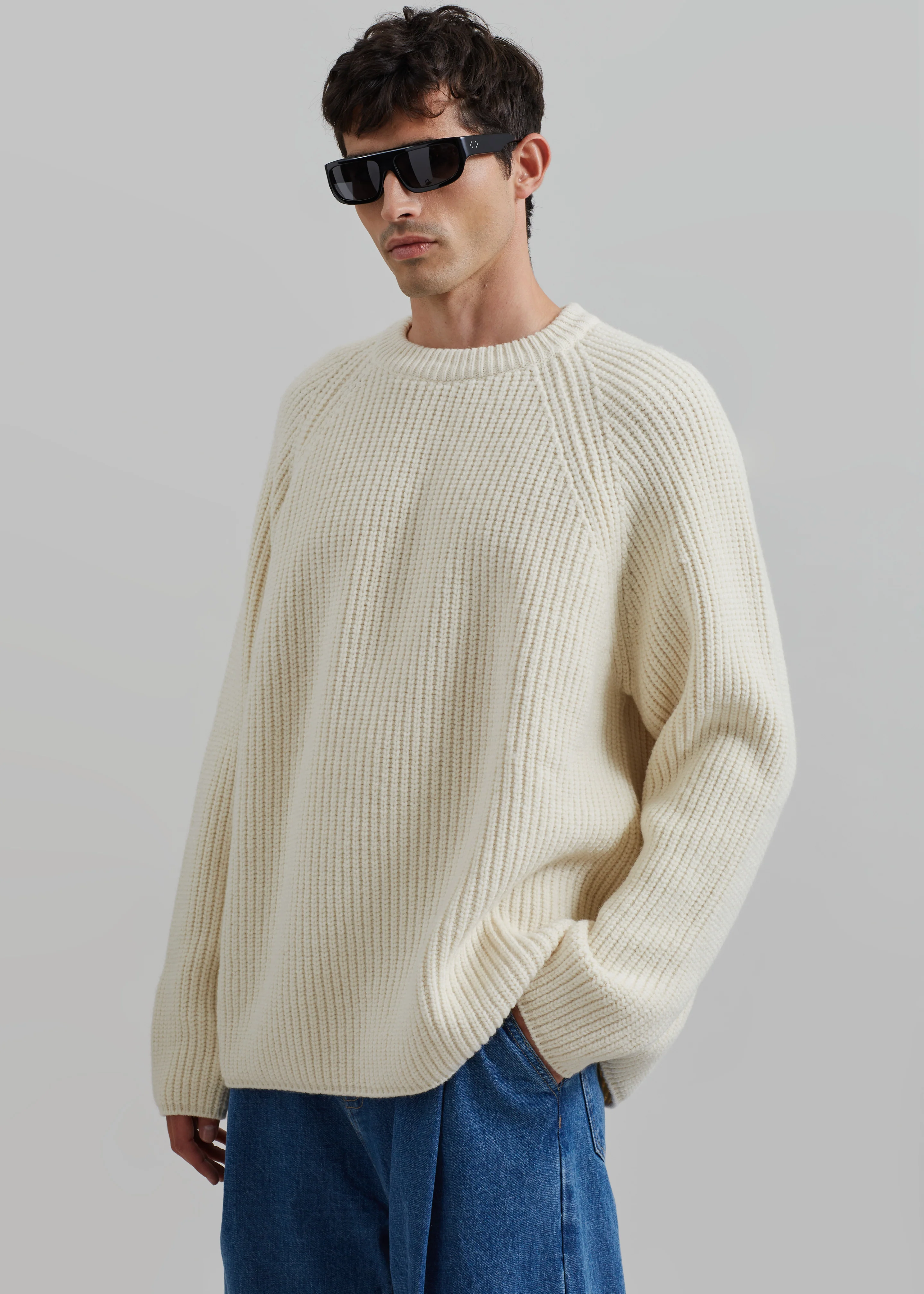 Carter Crew Neck Sweater - Beige - Image 3