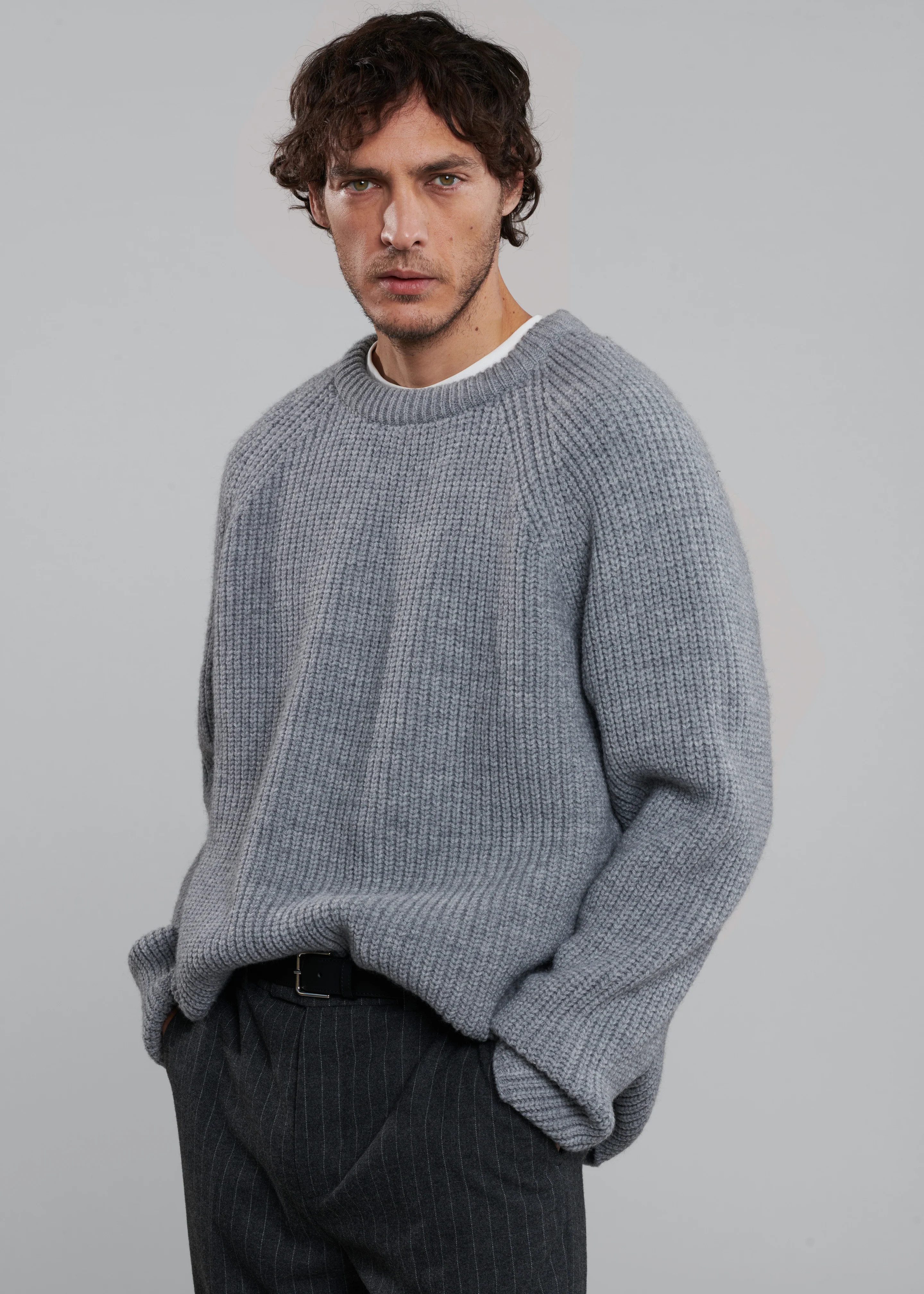 Carter Crew Neck Sweater - Grey - Image 3