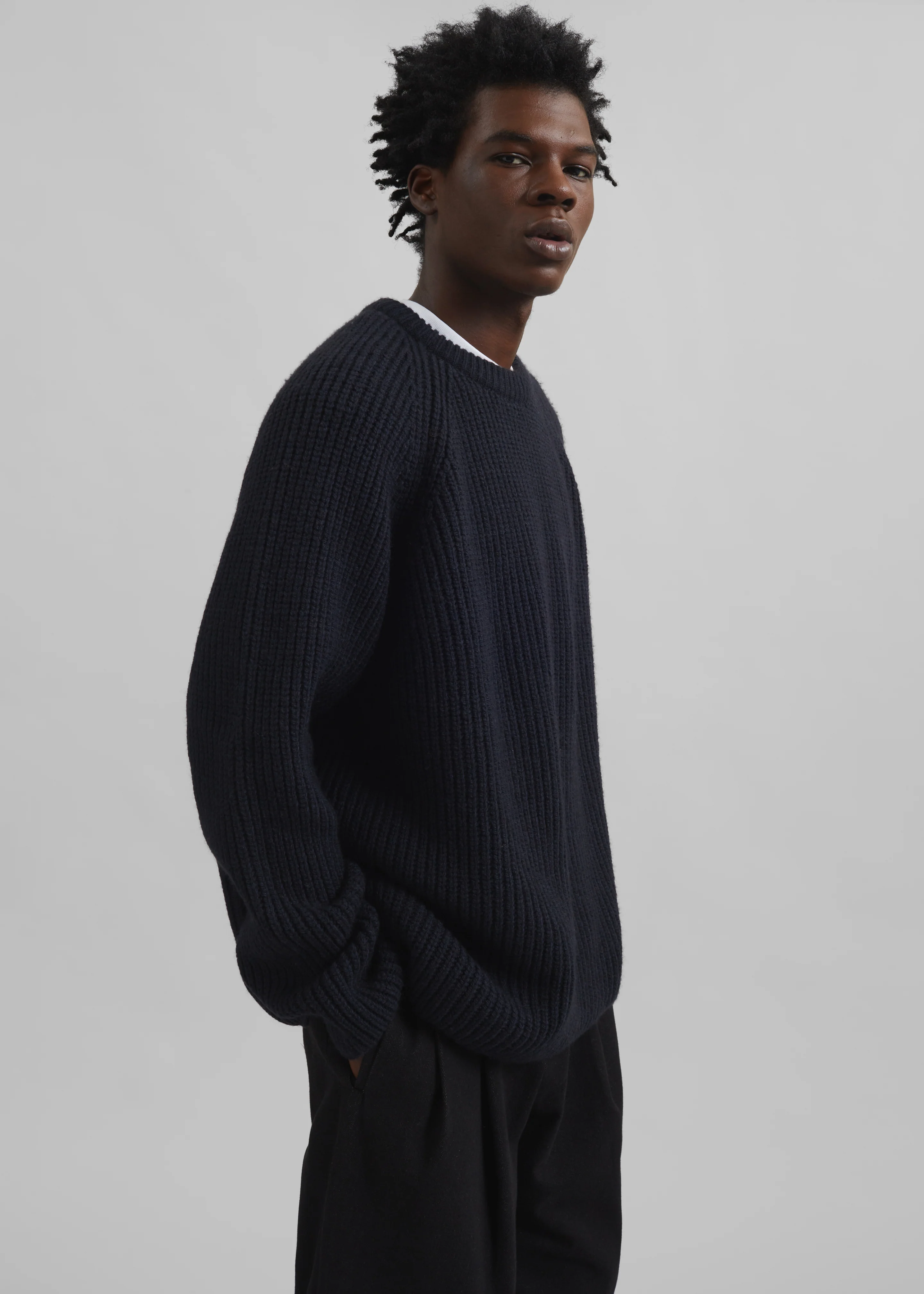 Carter Crew Neck Sweater - Navy - Image 4