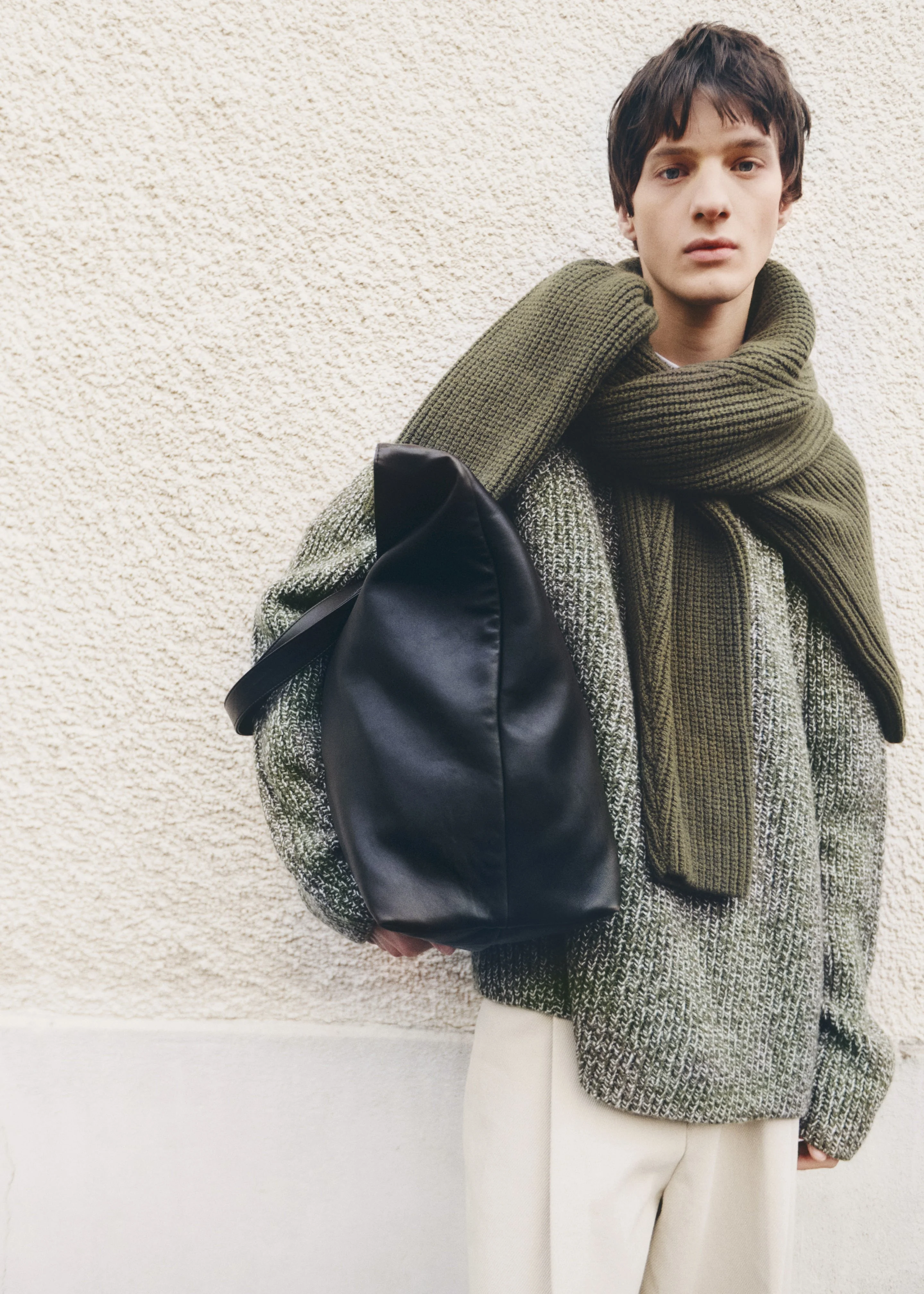 Carter Crew Neck Sweater - Olive/White - Image 8