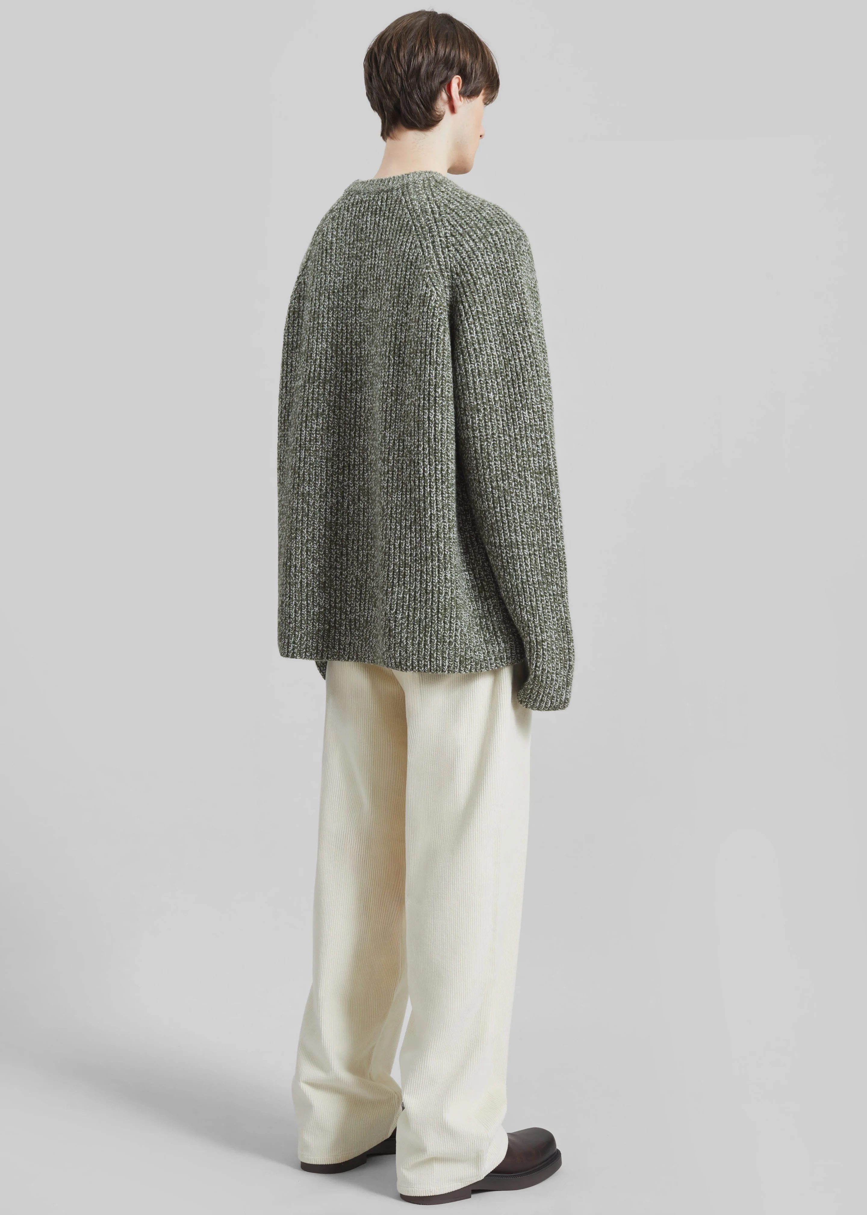 Carter Crew Neck Sweater - Olive/White - Image 9