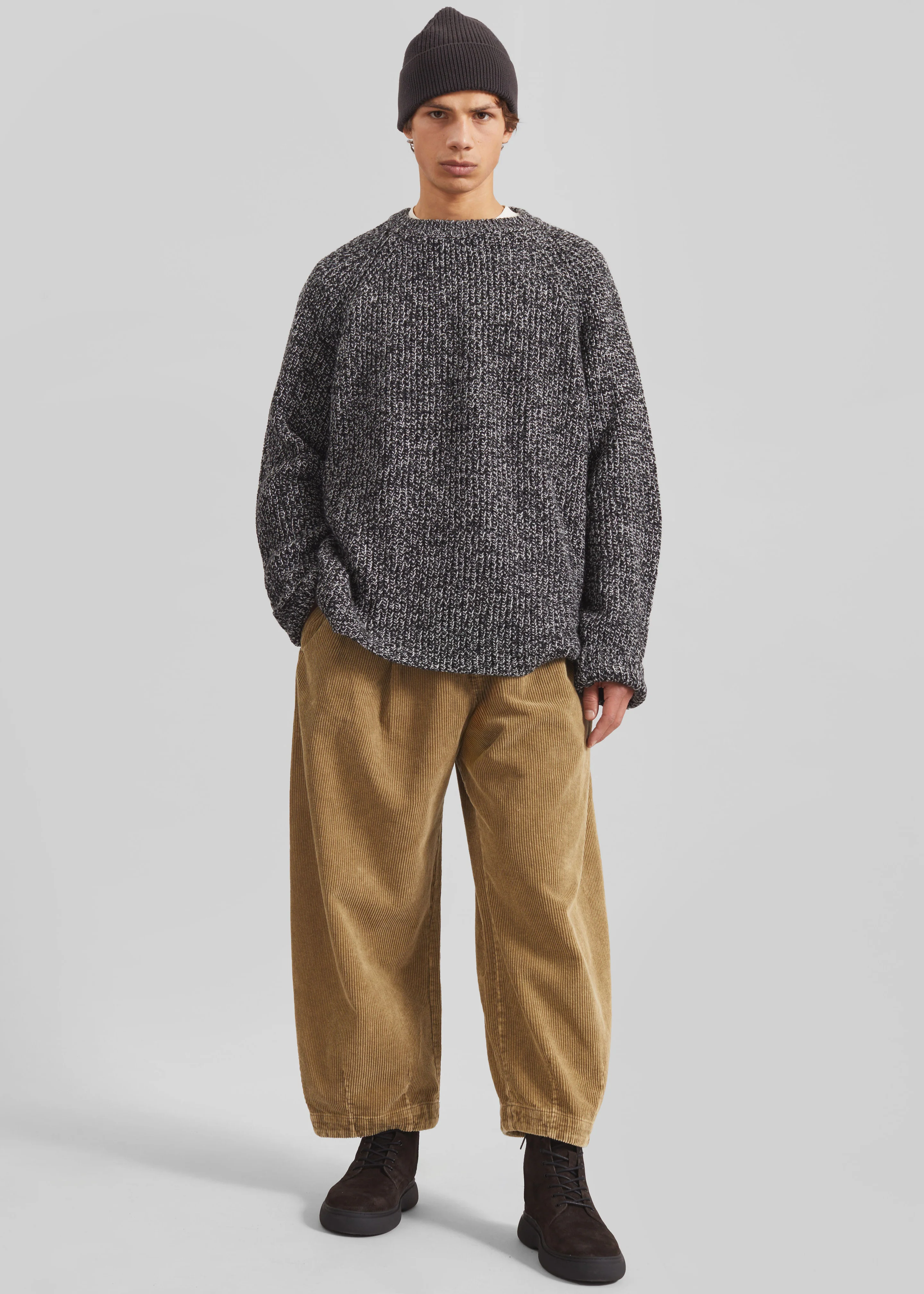 Carter Crewneck Sweater - Black Melange - Image 5