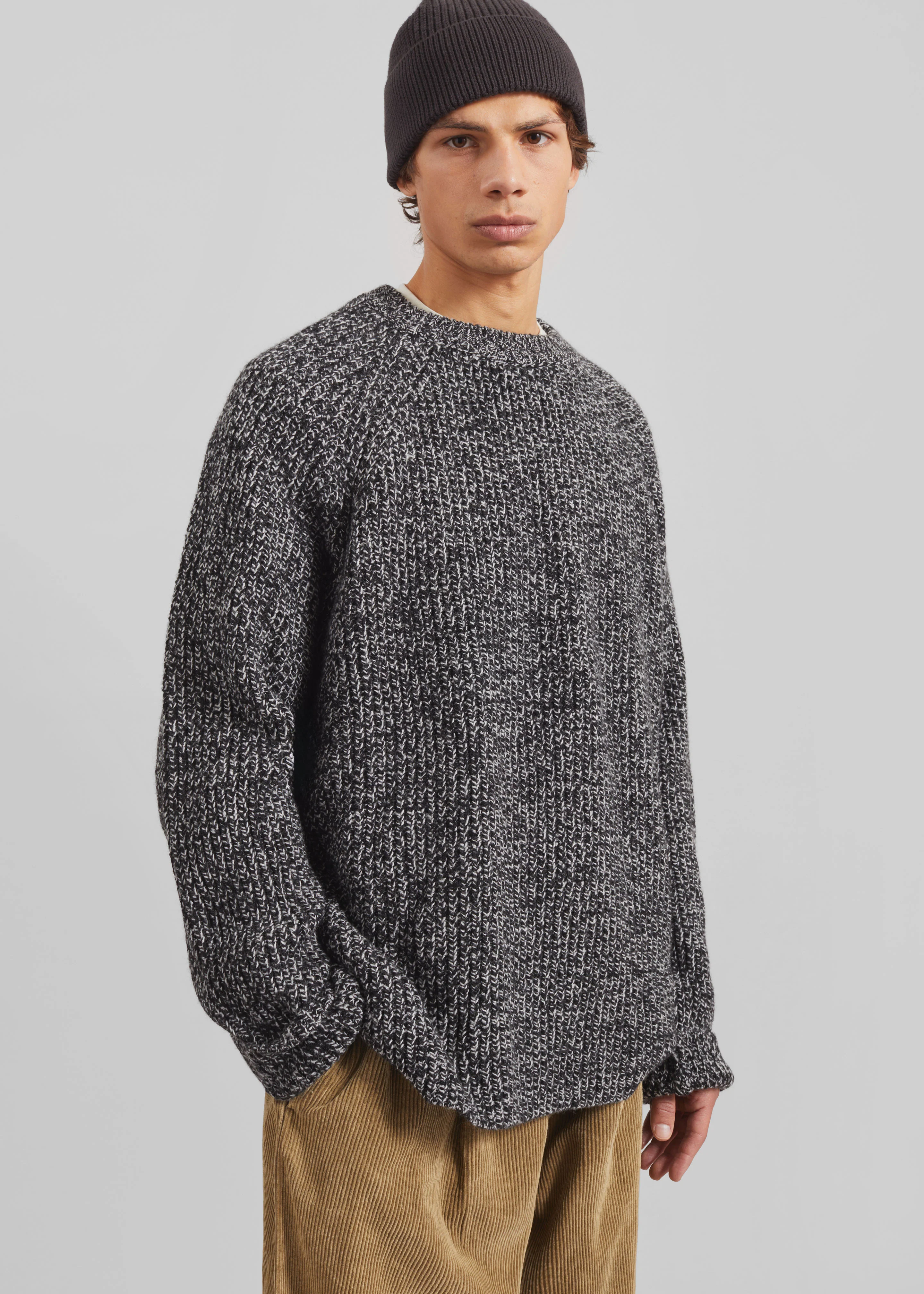 Carter Crewneck Sweater - Black Melange - Image 8