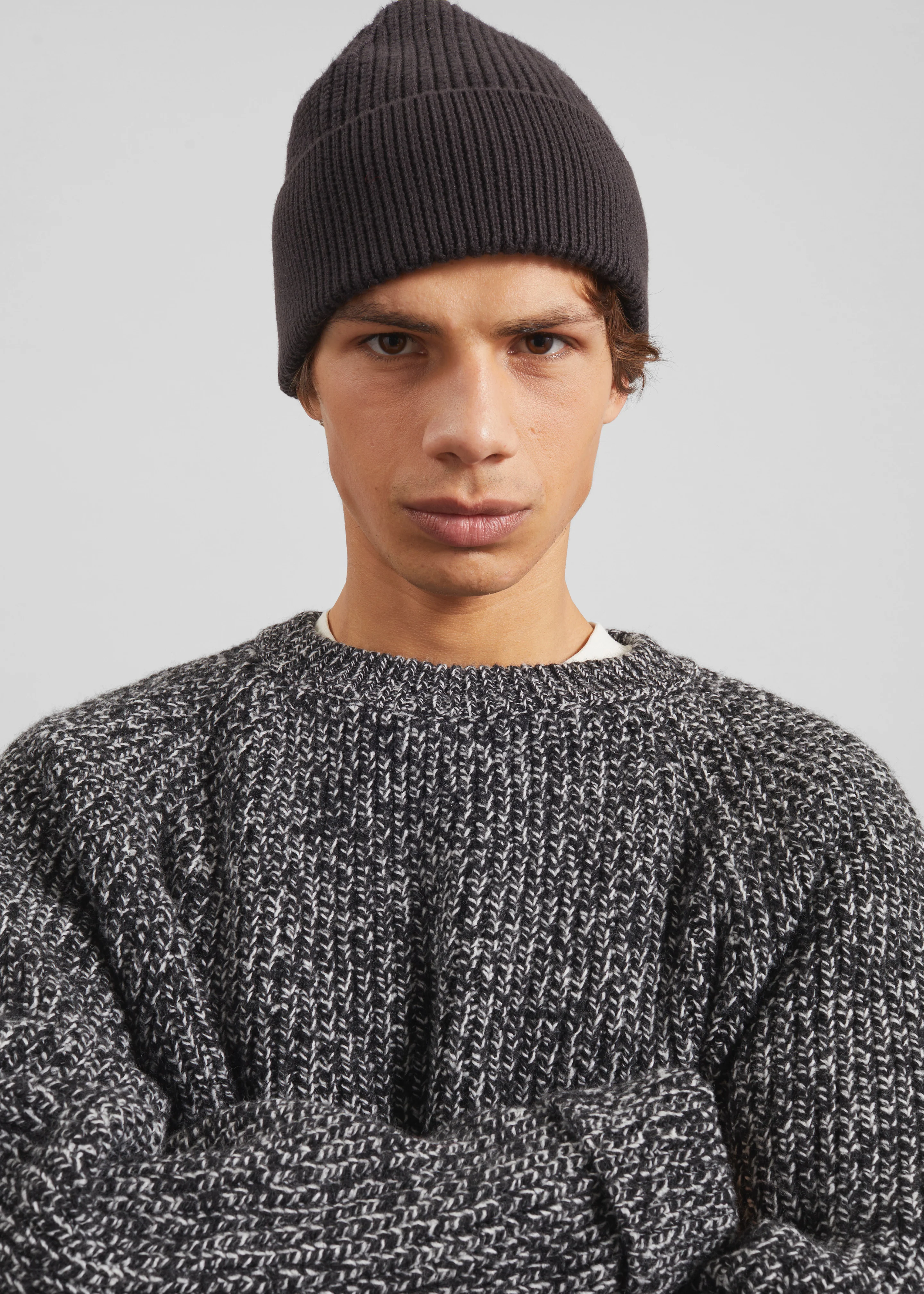 Carter Crewneck Sweater - Black Melange - Image 9