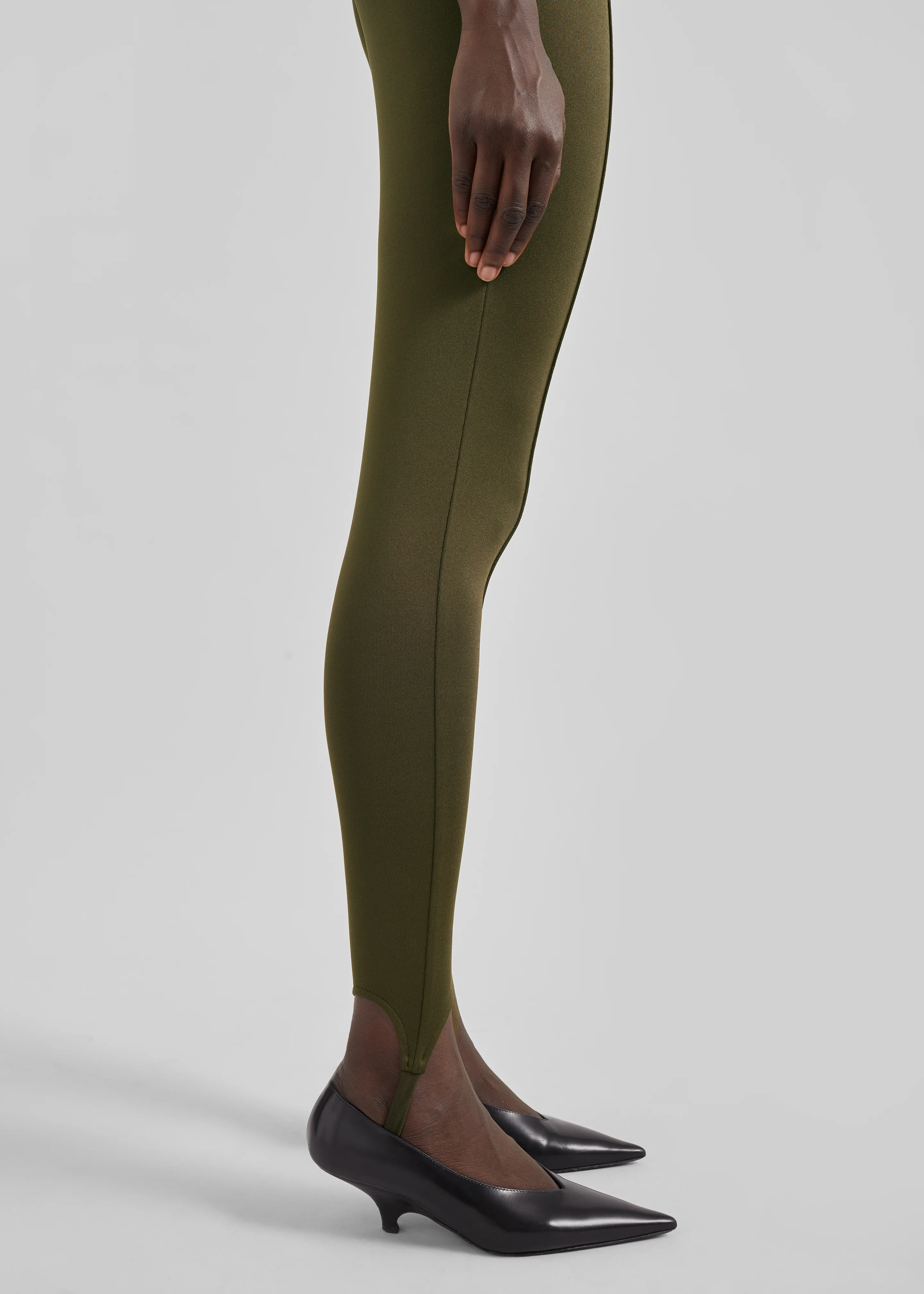 Caserta Stirrup Leggings - Olive - Image 3