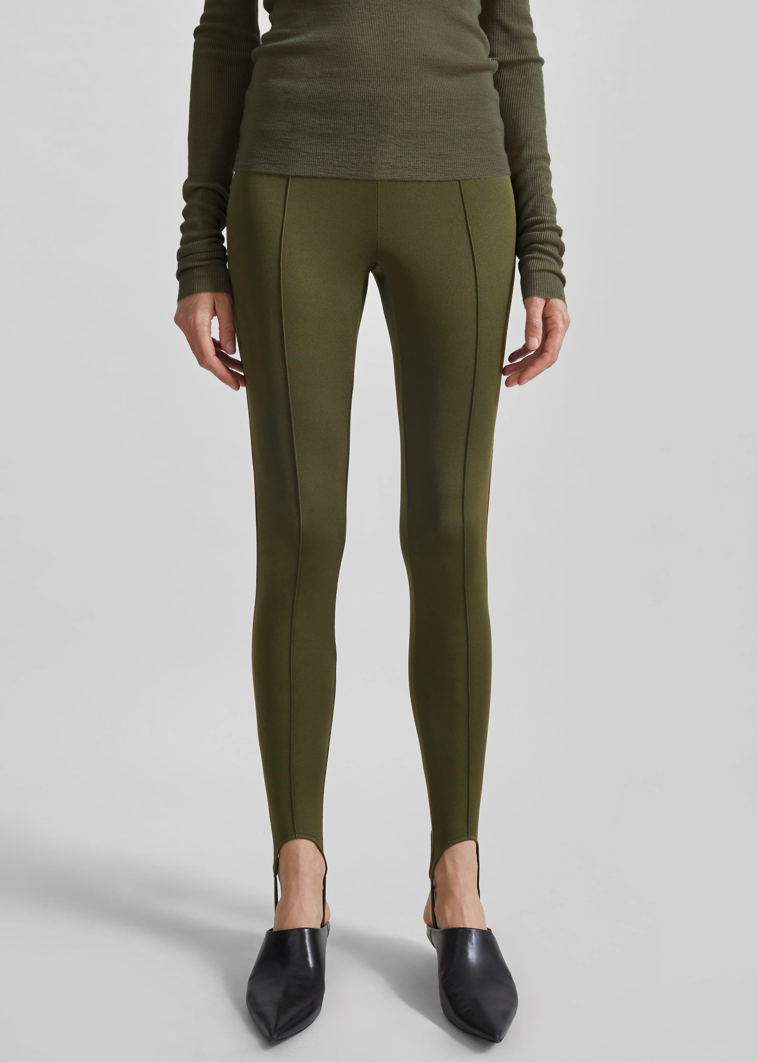 Caserta Stirrup Leggings - Olive - Image 5