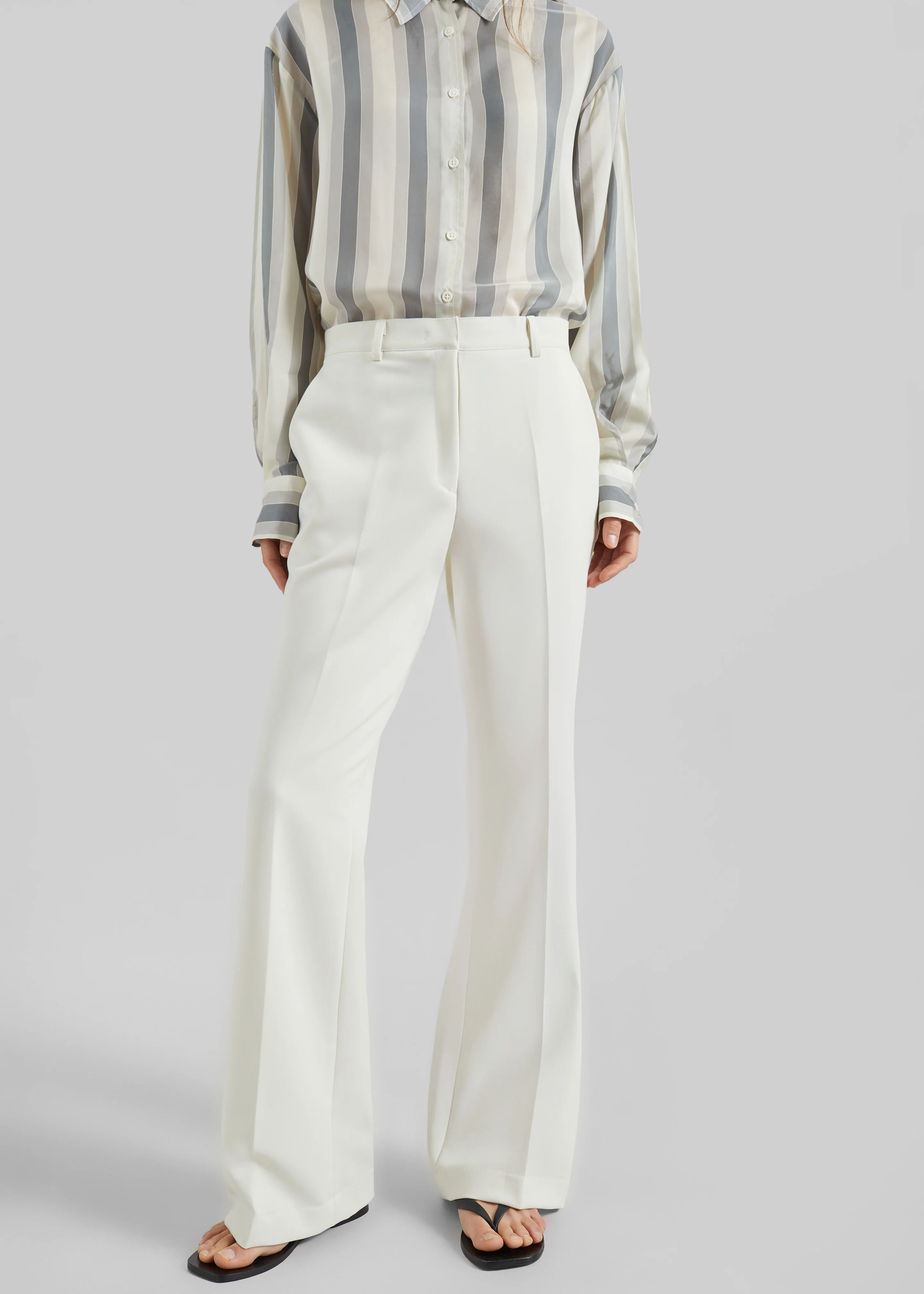 Chesnay Bootcut Pants - Cream - Image 5