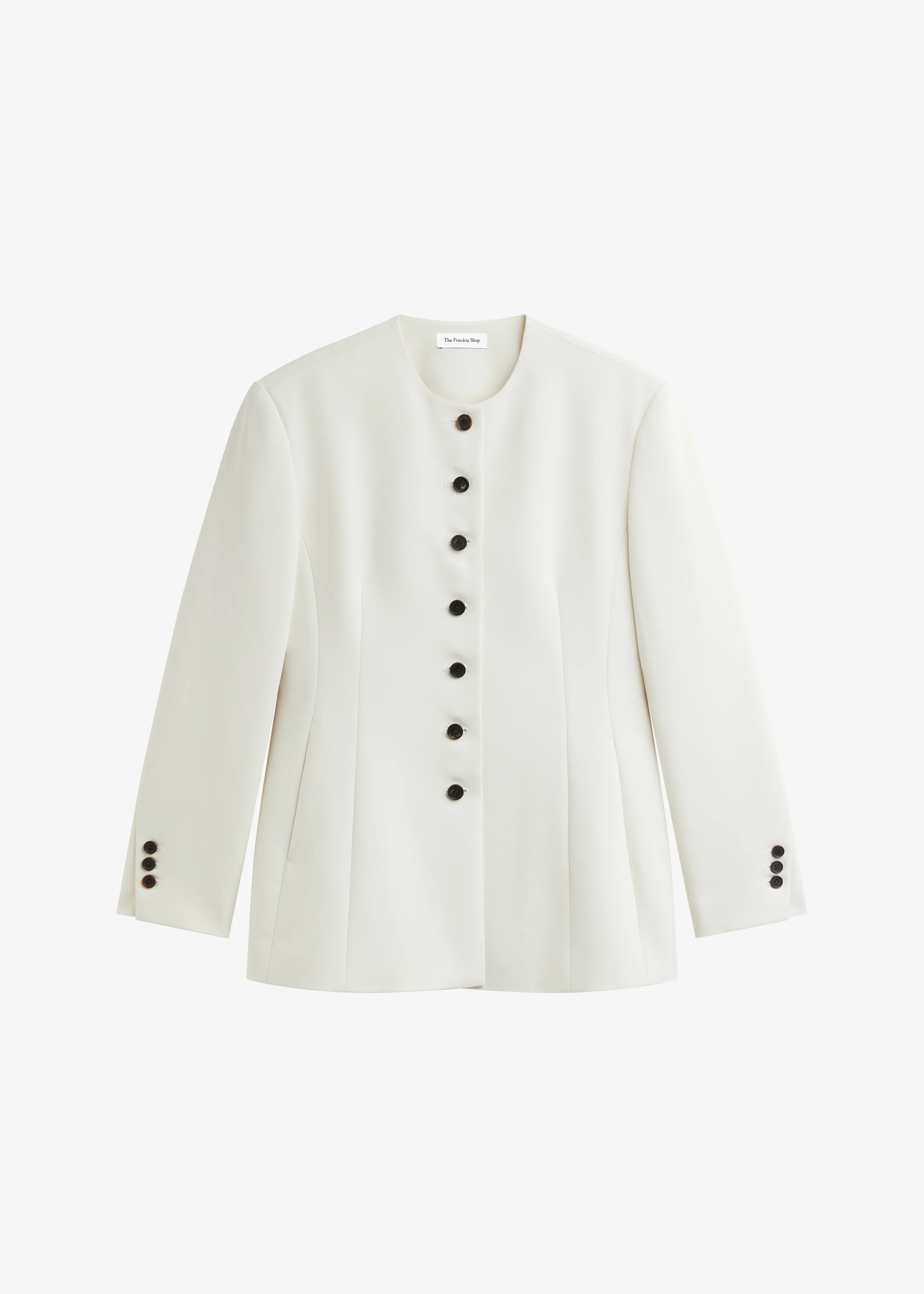 Chesnay Collarless Blazer - Cream - Image 7