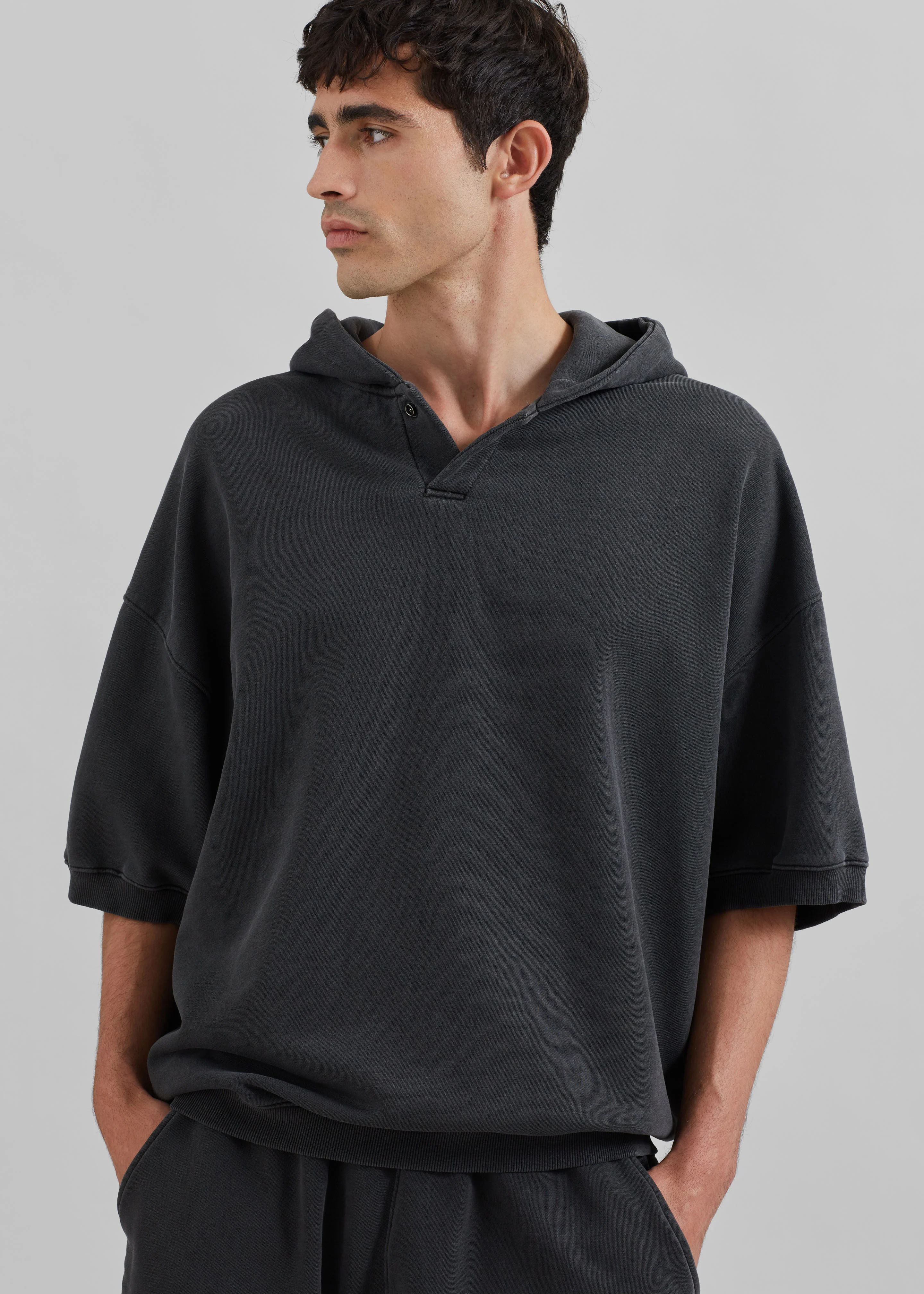 Christian Short Sleeve Hoodie - Charcoal - Image 2