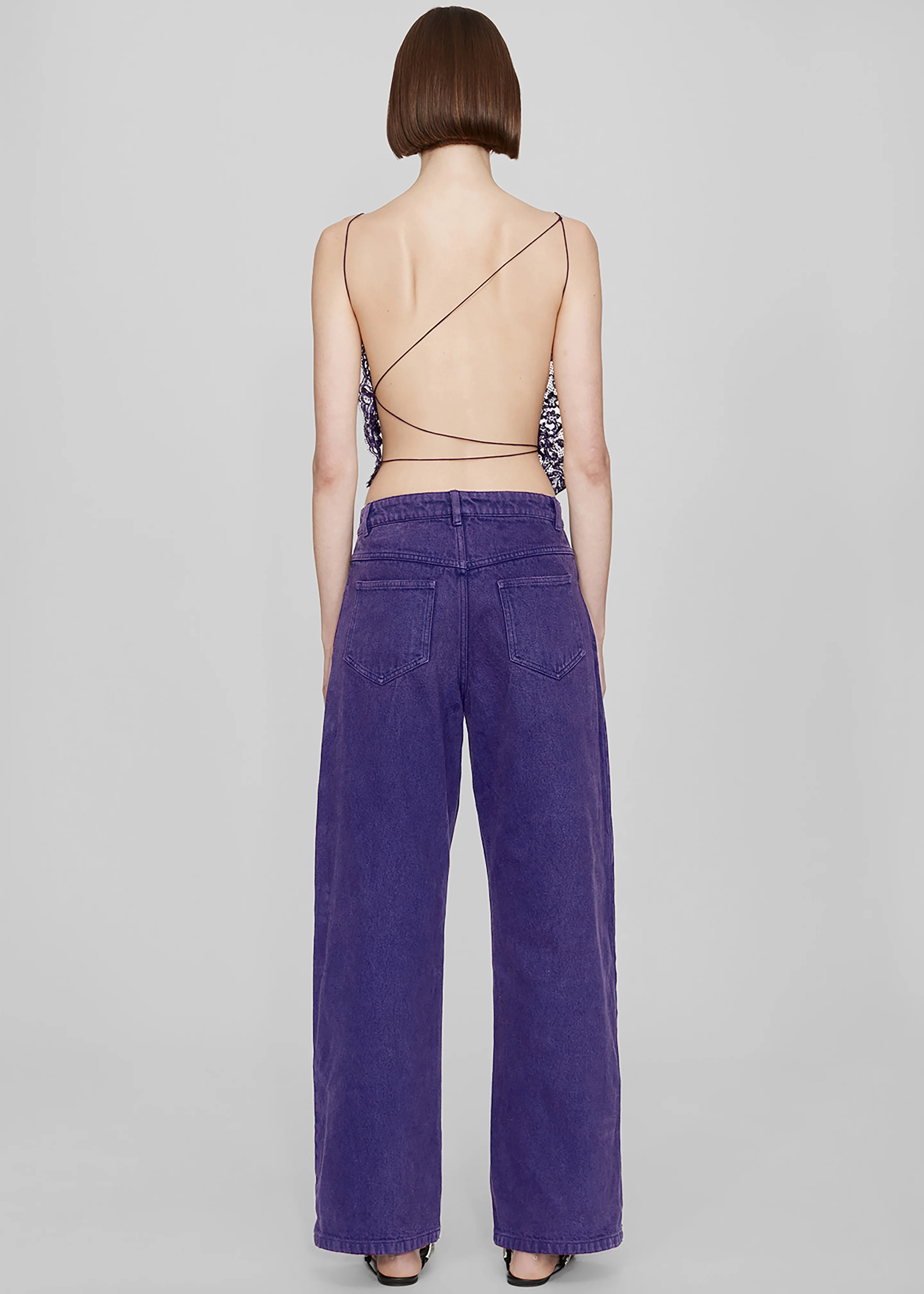 Christopher Esber Iris Floating Lace Cami - Dark Viola - Image 7