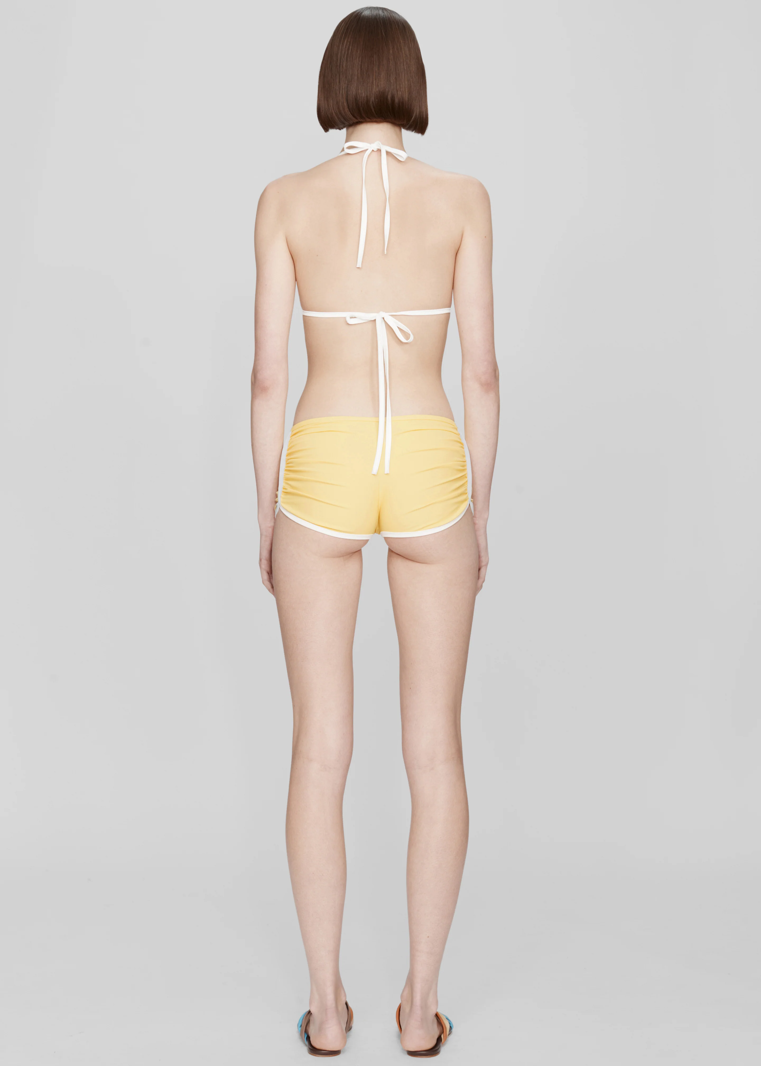 Christopher Esber Lanai Framed Micro Bikini Top - Zest/White - Image 4