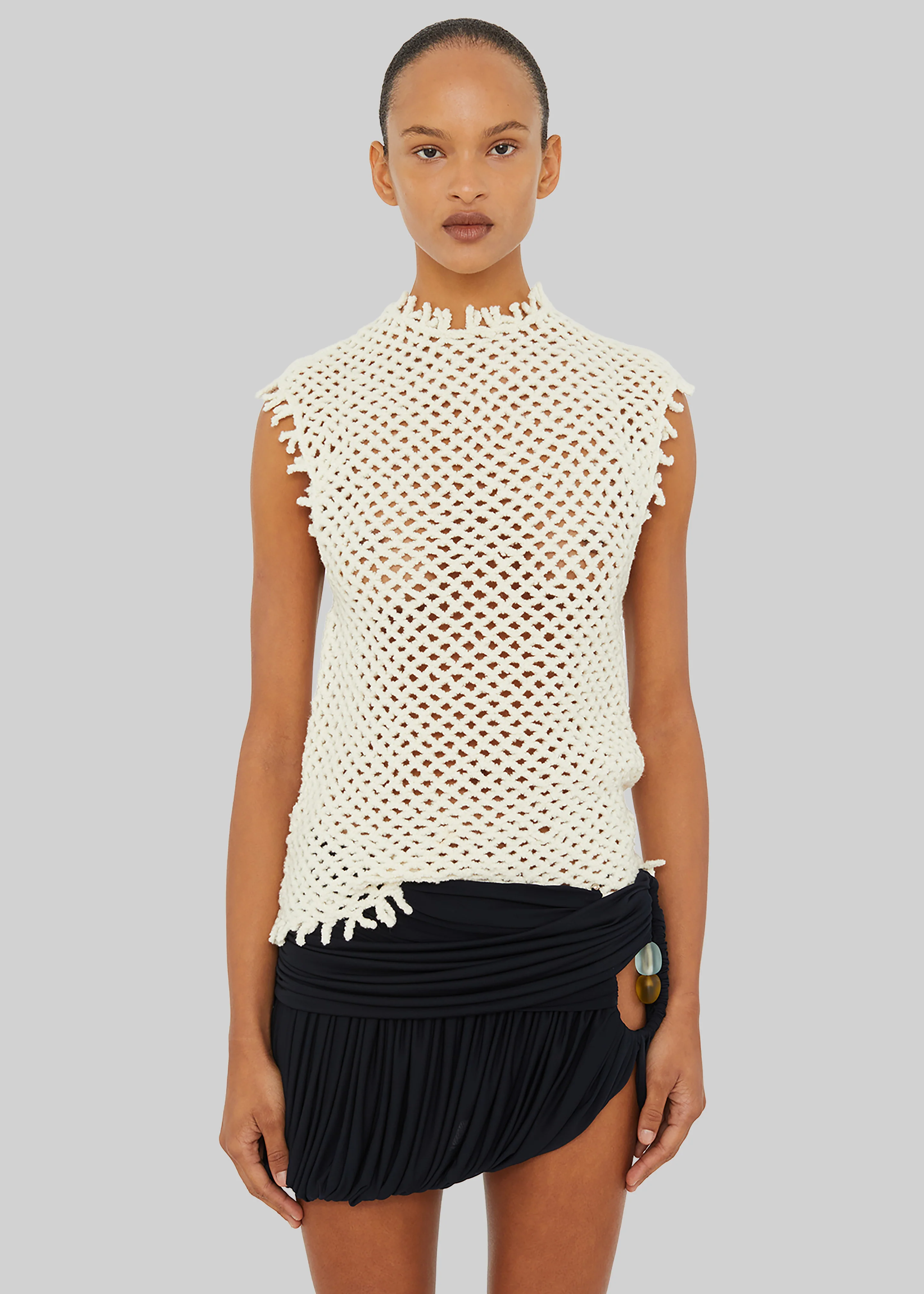 Christopher Esber Lattice Knit Tank - White
