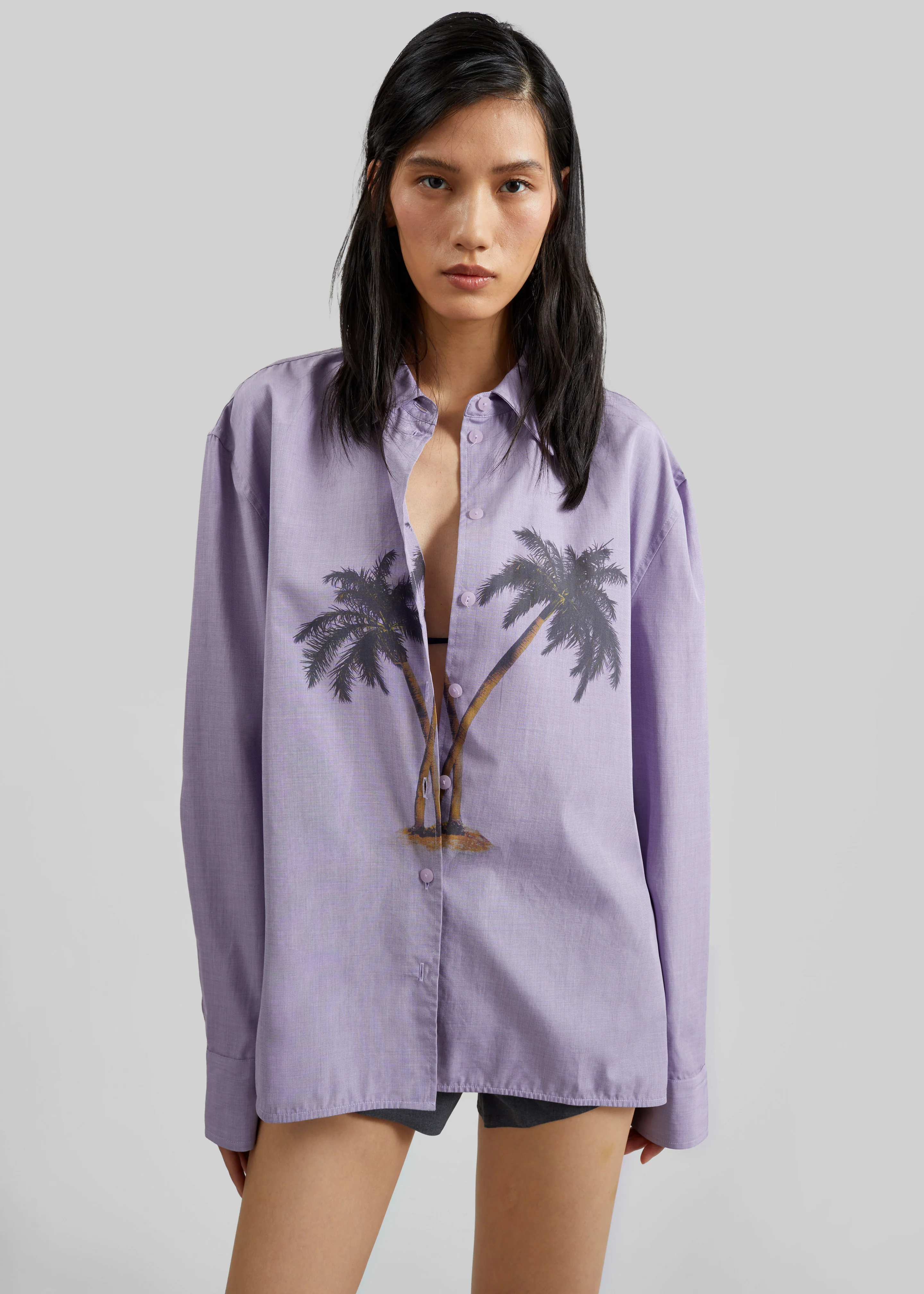 Christopher Esber Mirage Palm Shirt - Faded Lilac/Mirage Palm Print - Image 3