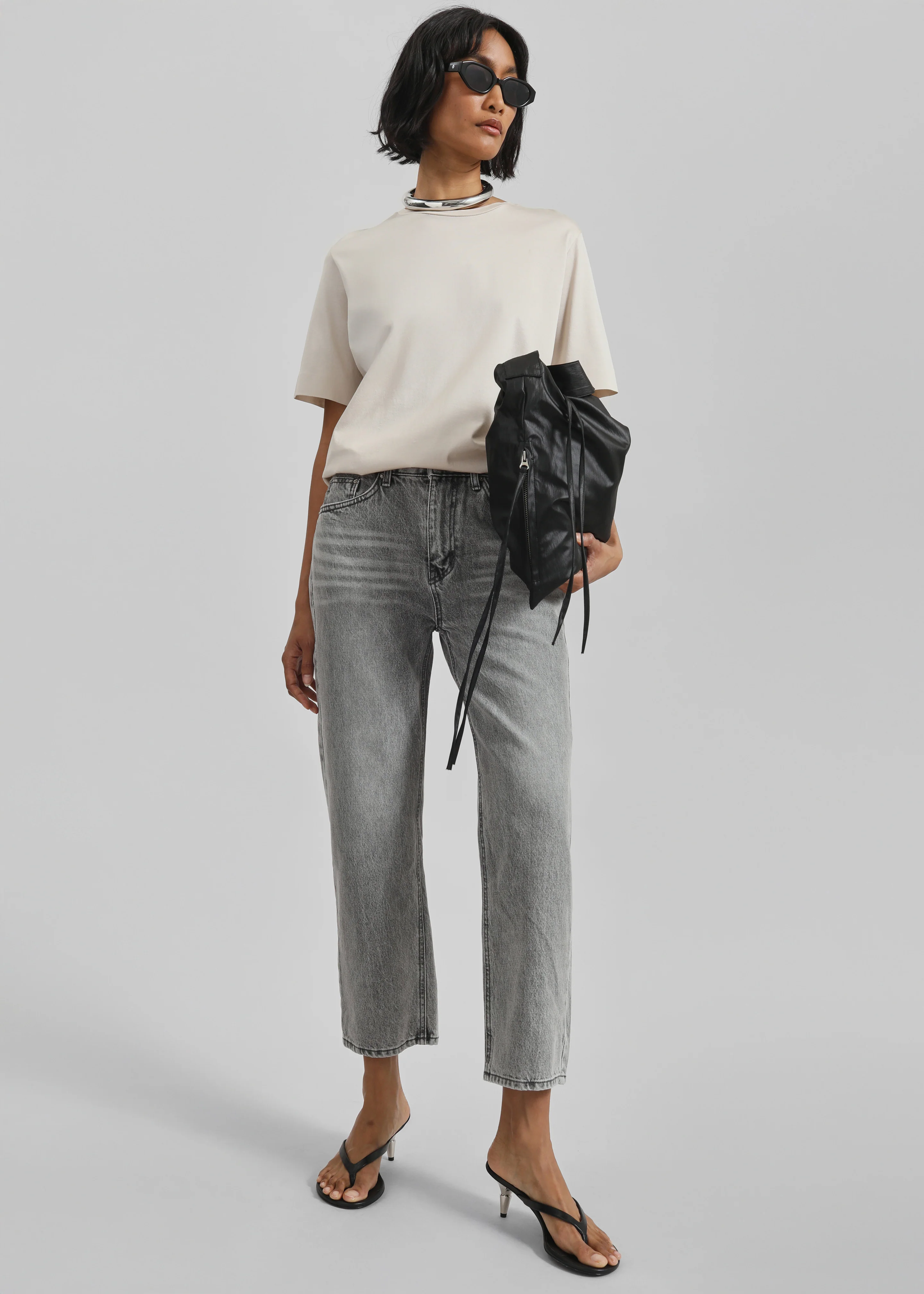 Cig Straight Jeans - Grey Wash - Image 11