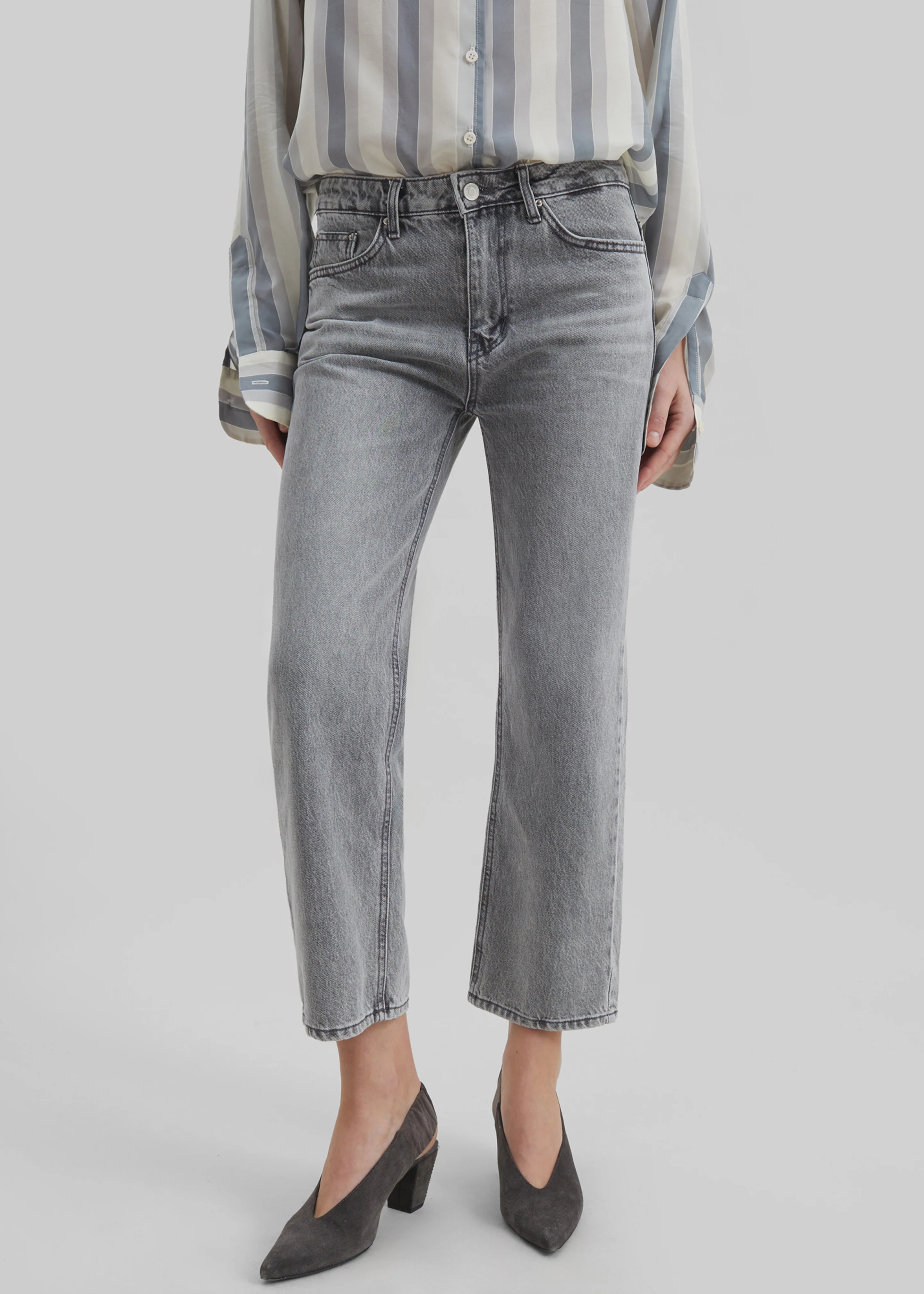 Cig Straight Jeans - Grey Wash - Image 5