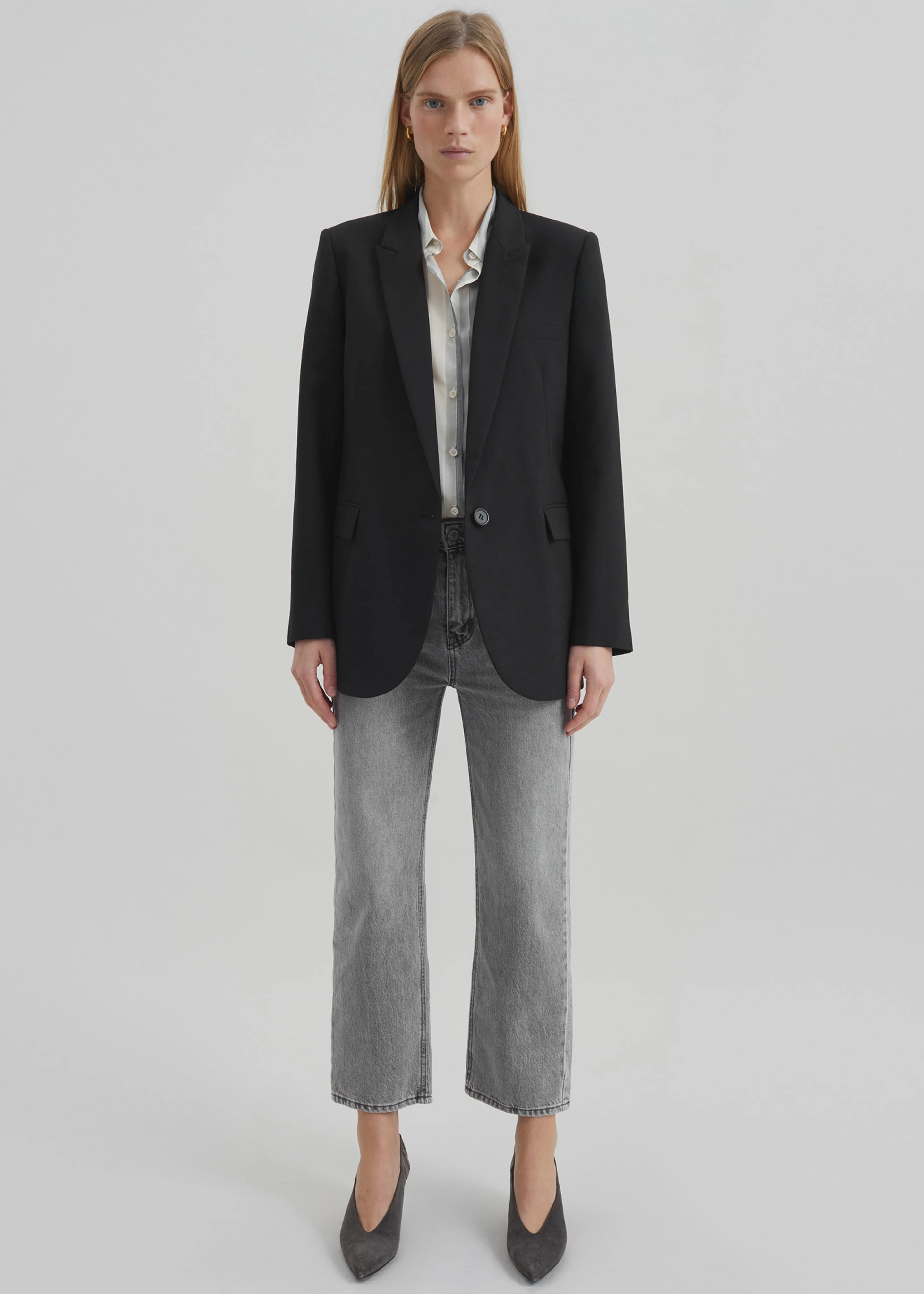 Cig Straight Jeans - Grey Wash - Image 6