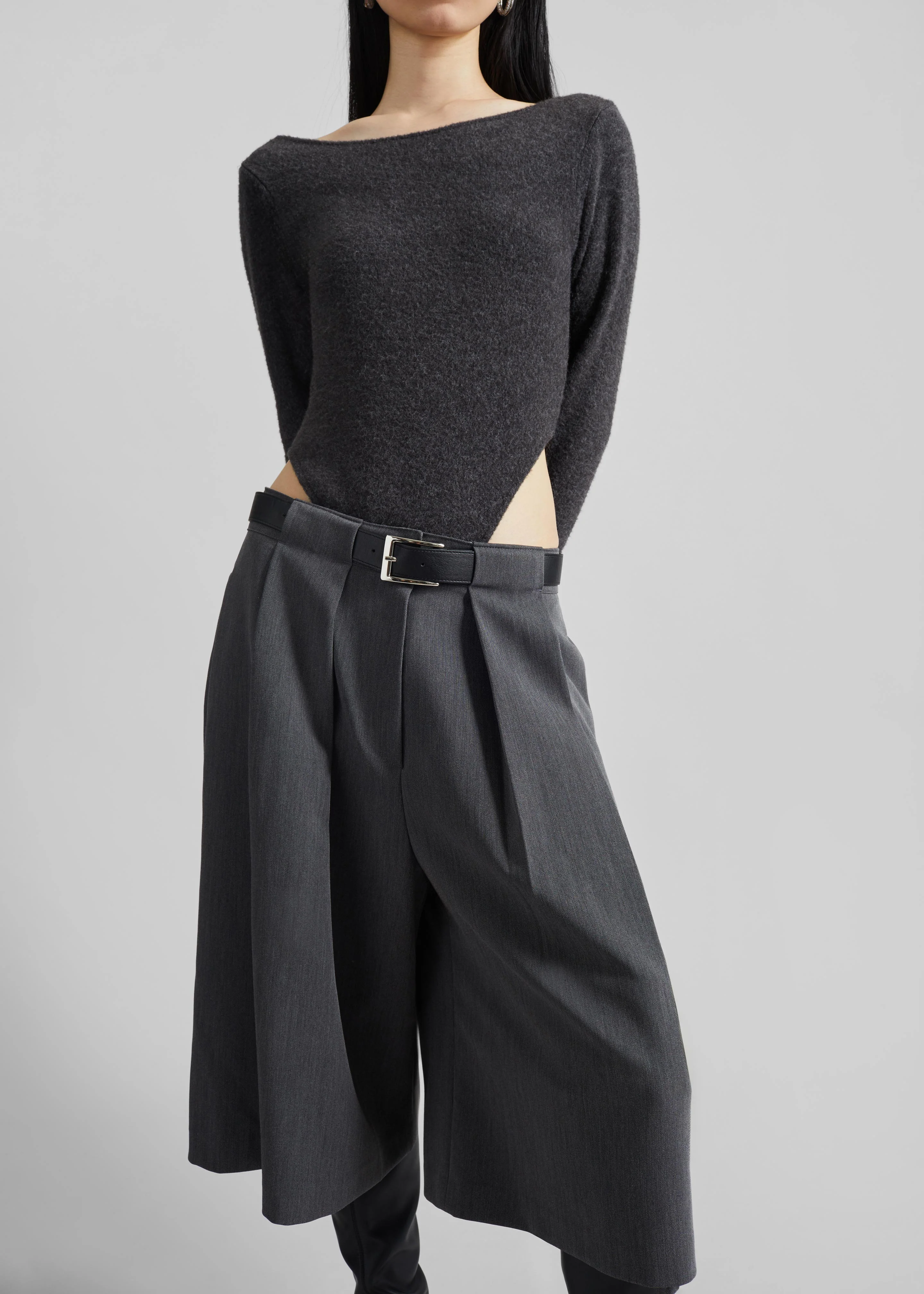 Civray Brushed Knit Bodysuit - Charcoal - Image 6