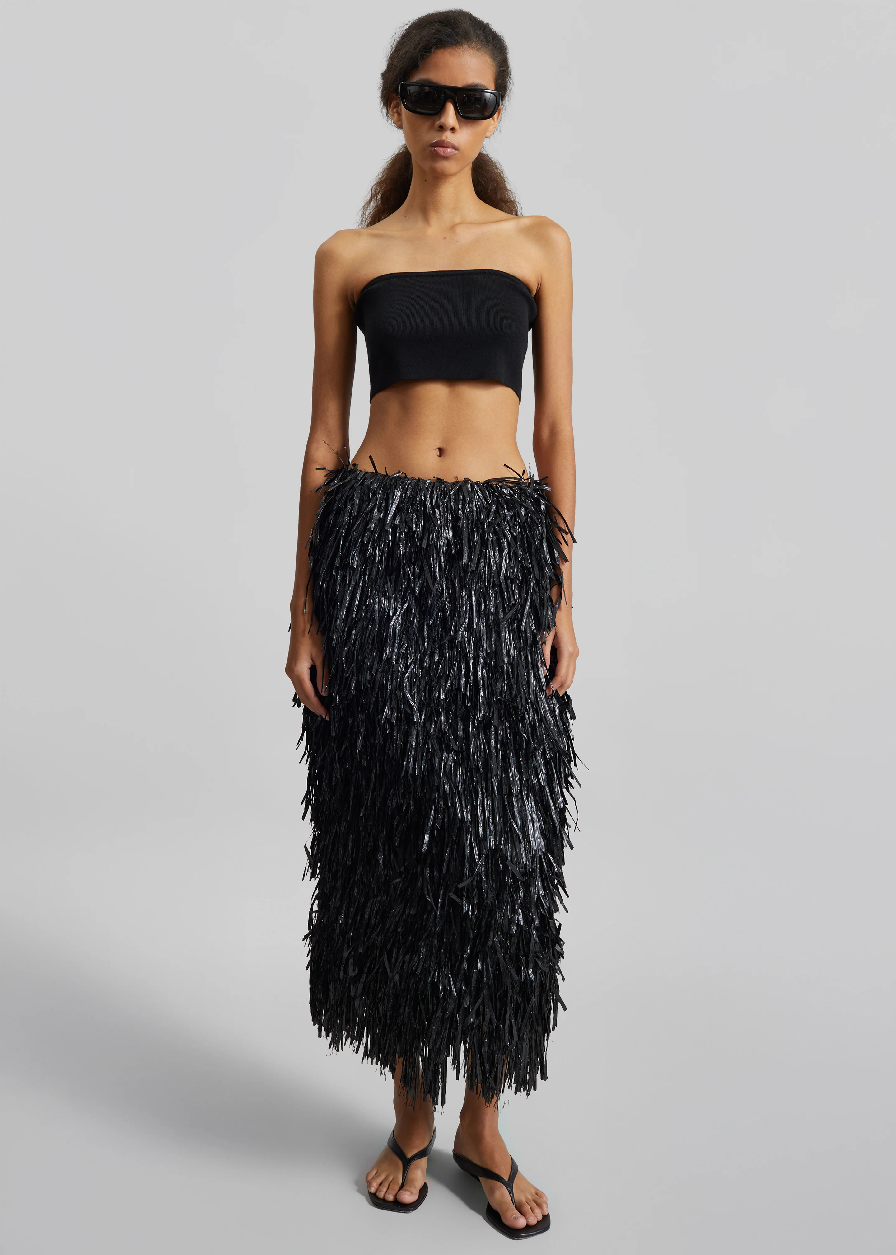 CO Fringe Skirt - Black - Image 3