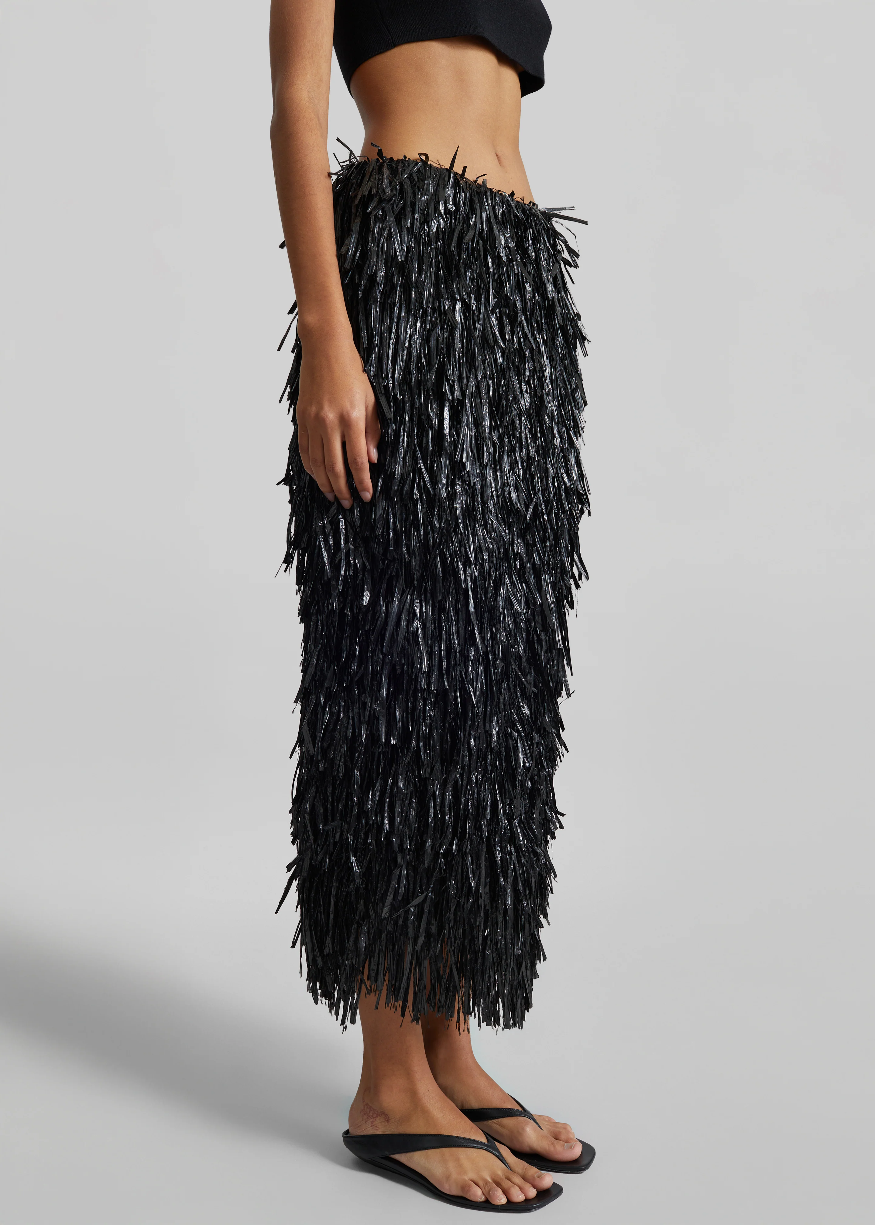 CO Fringe Skirt - Black - Image 5