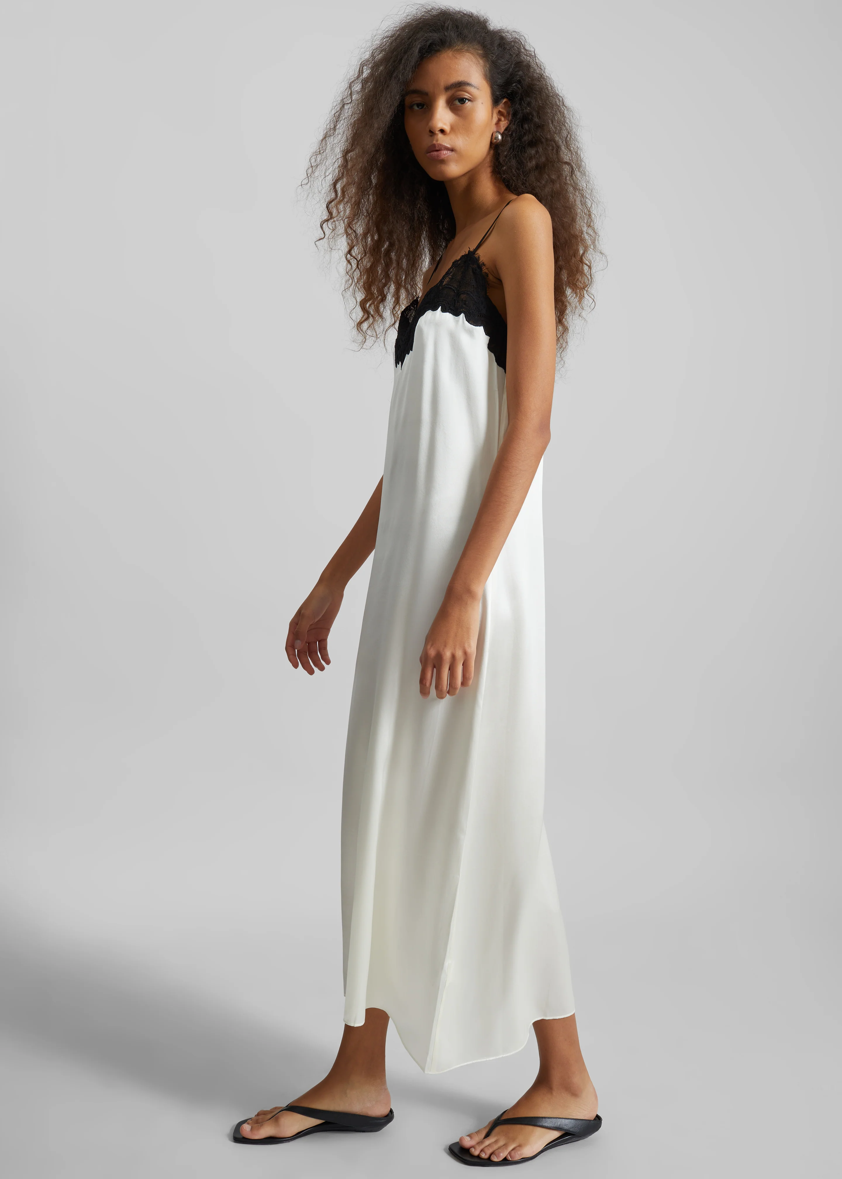 CO Lace Cami Dress - Ivory - Image 3