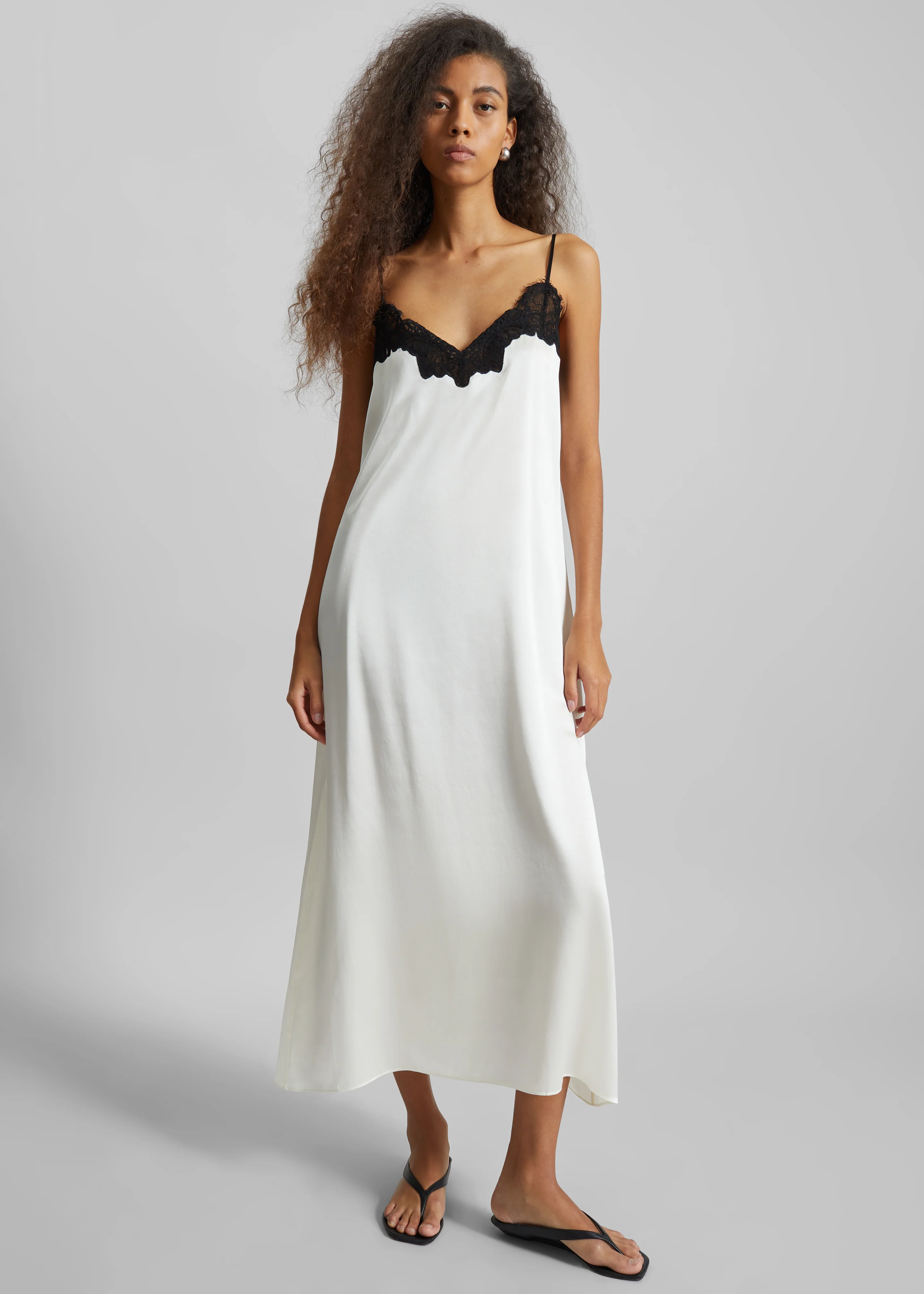 CO Lace Cami Dress - Ivory - Image 5