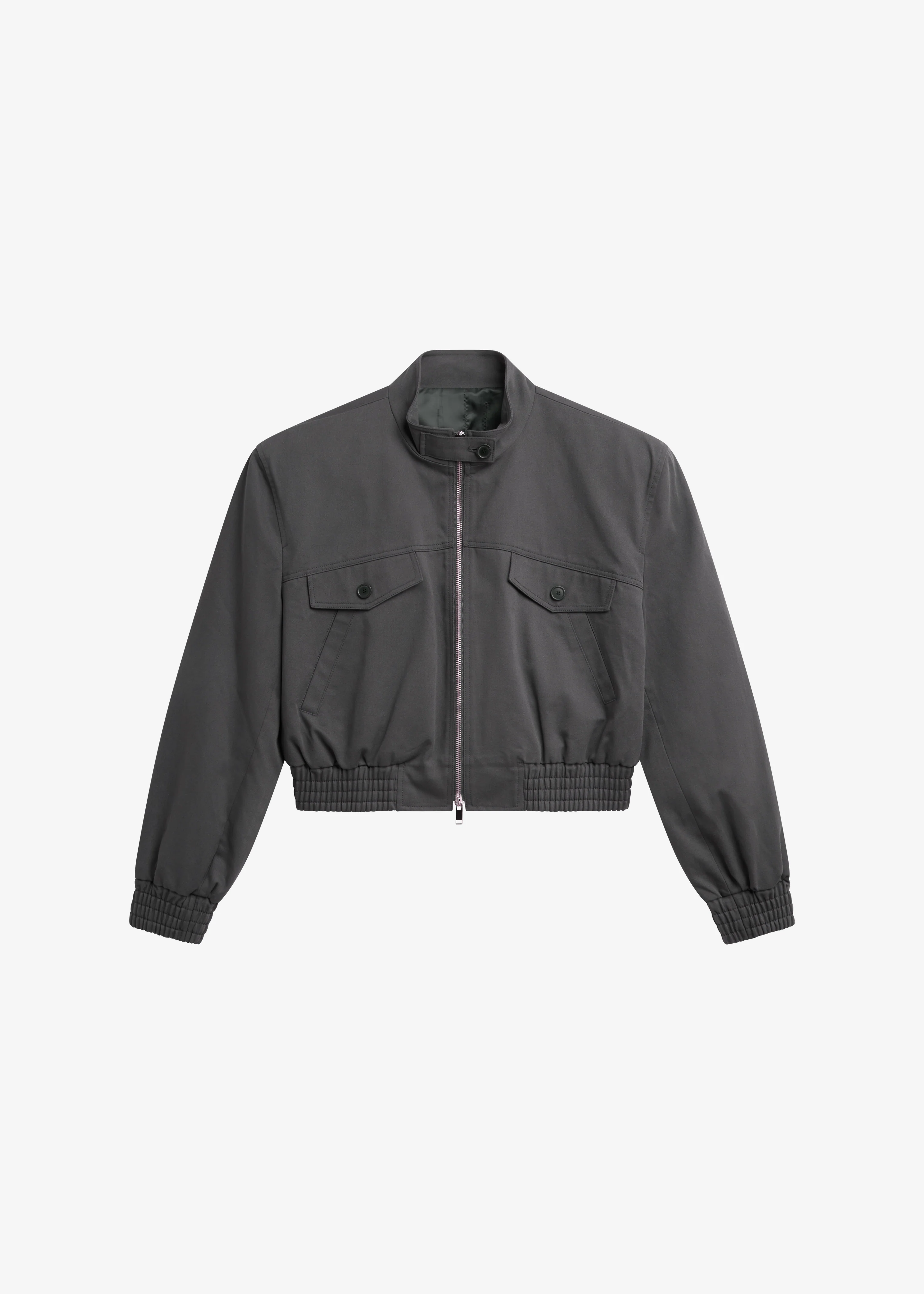 Cobain Padded Cropped Bomber - Charcoal - Image 10