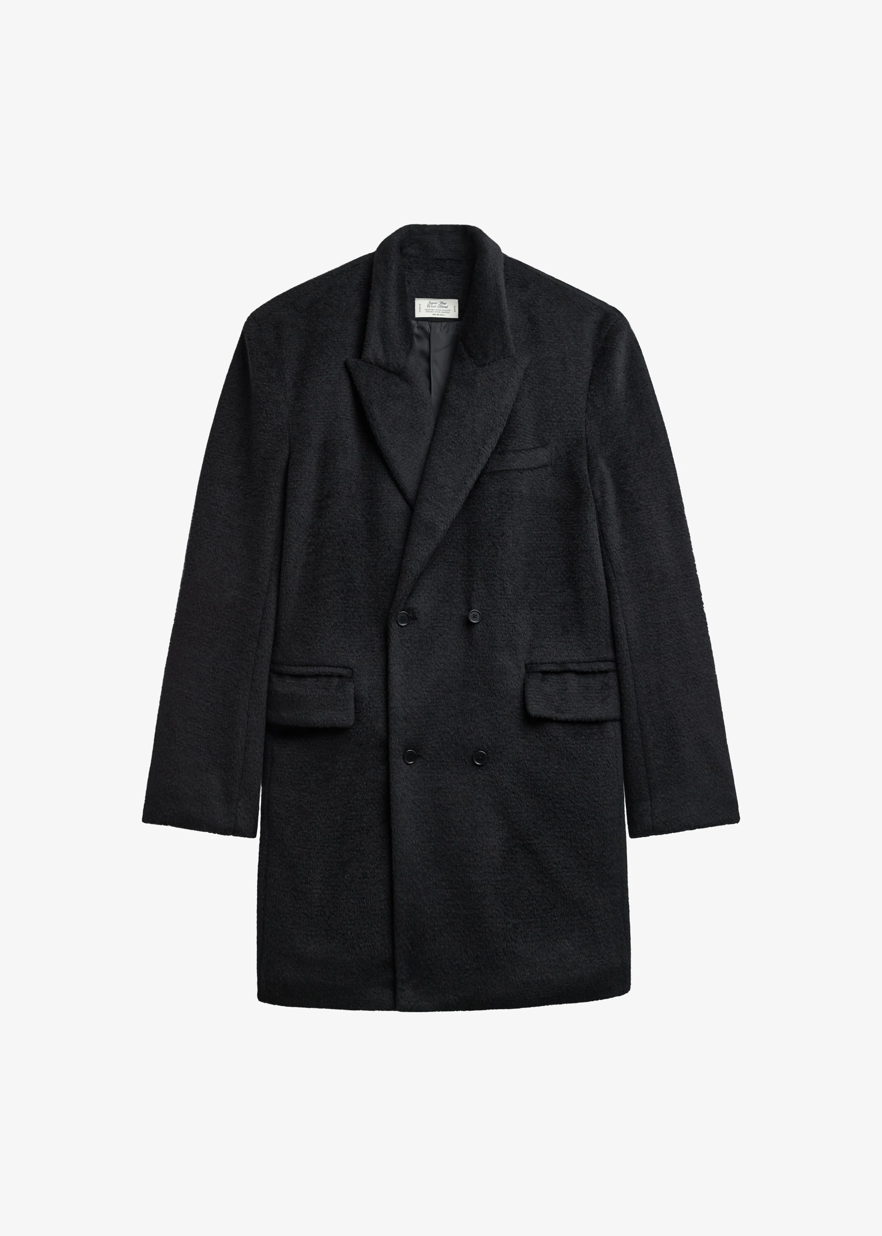 Coblence Textured Wool-Blend Coat - Black - Image 7