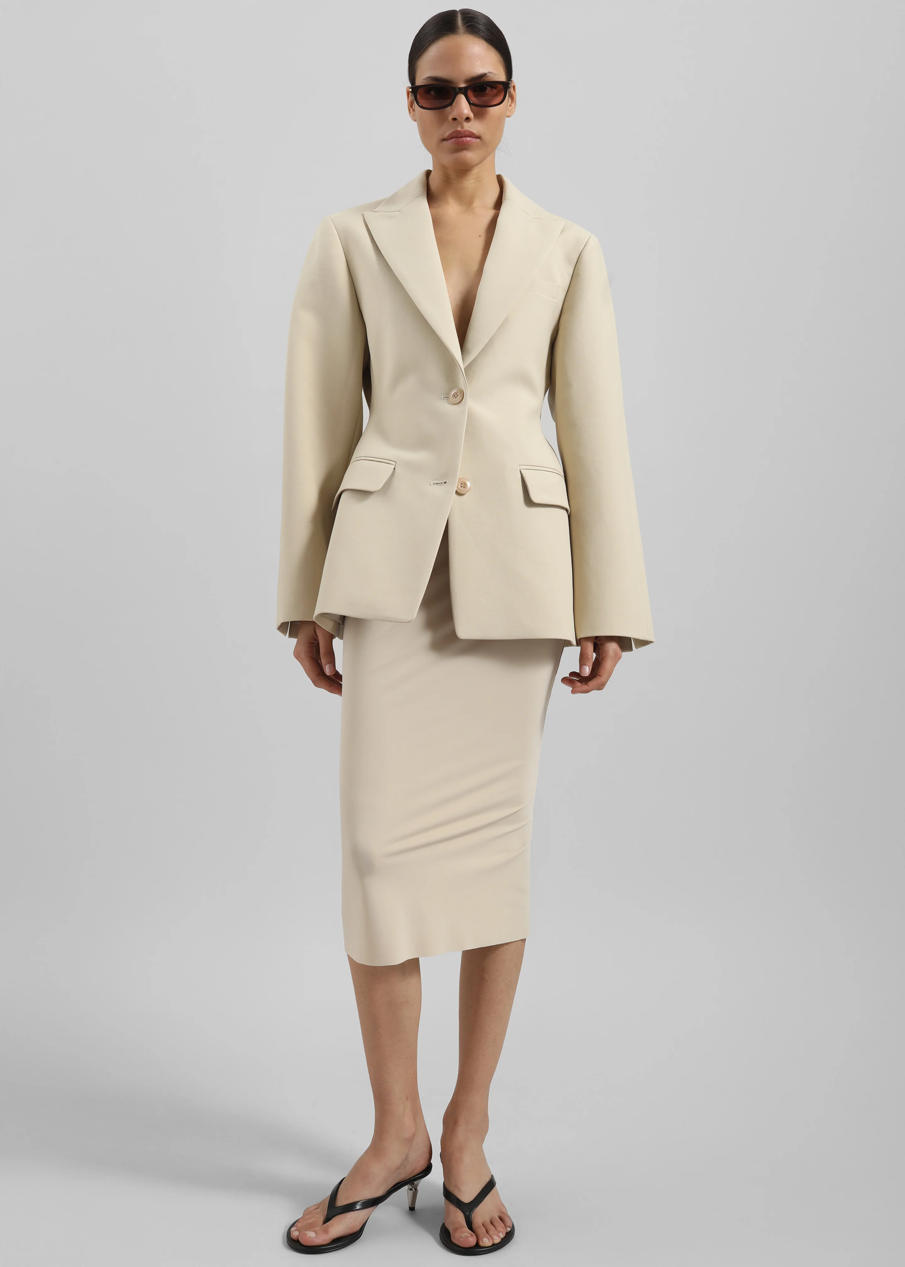 Colette Hourglass Blazer - Beige - Image 2