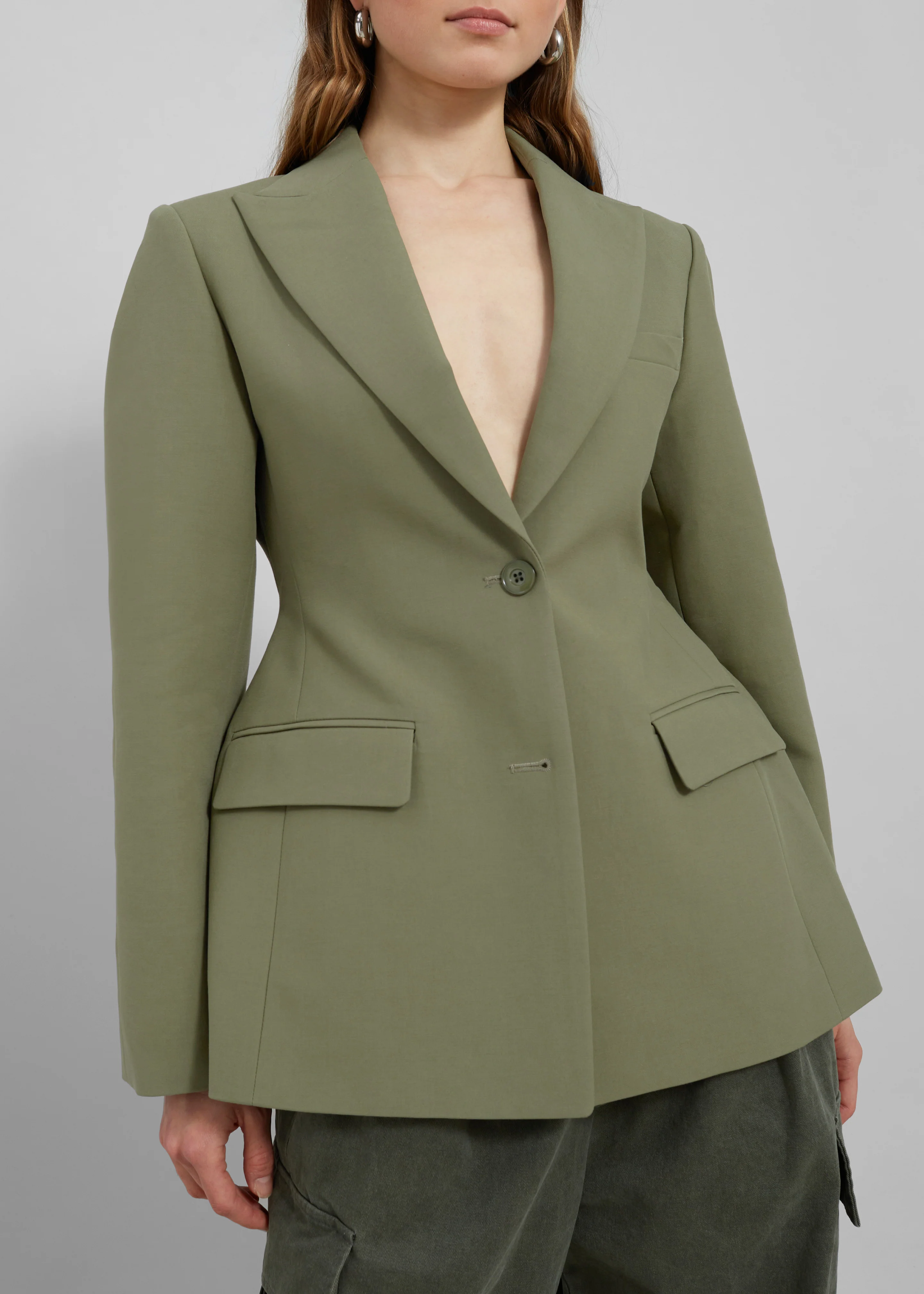 Colette Hourglass Blazer - Khaki - Image 8