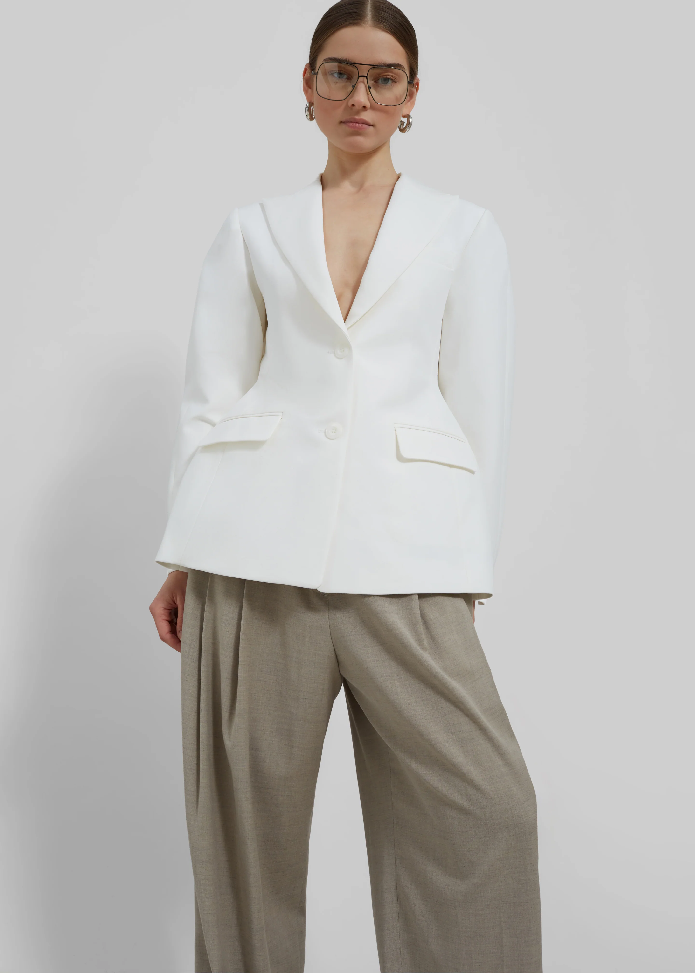 Colette Hourglass Blazer - White - Image 3