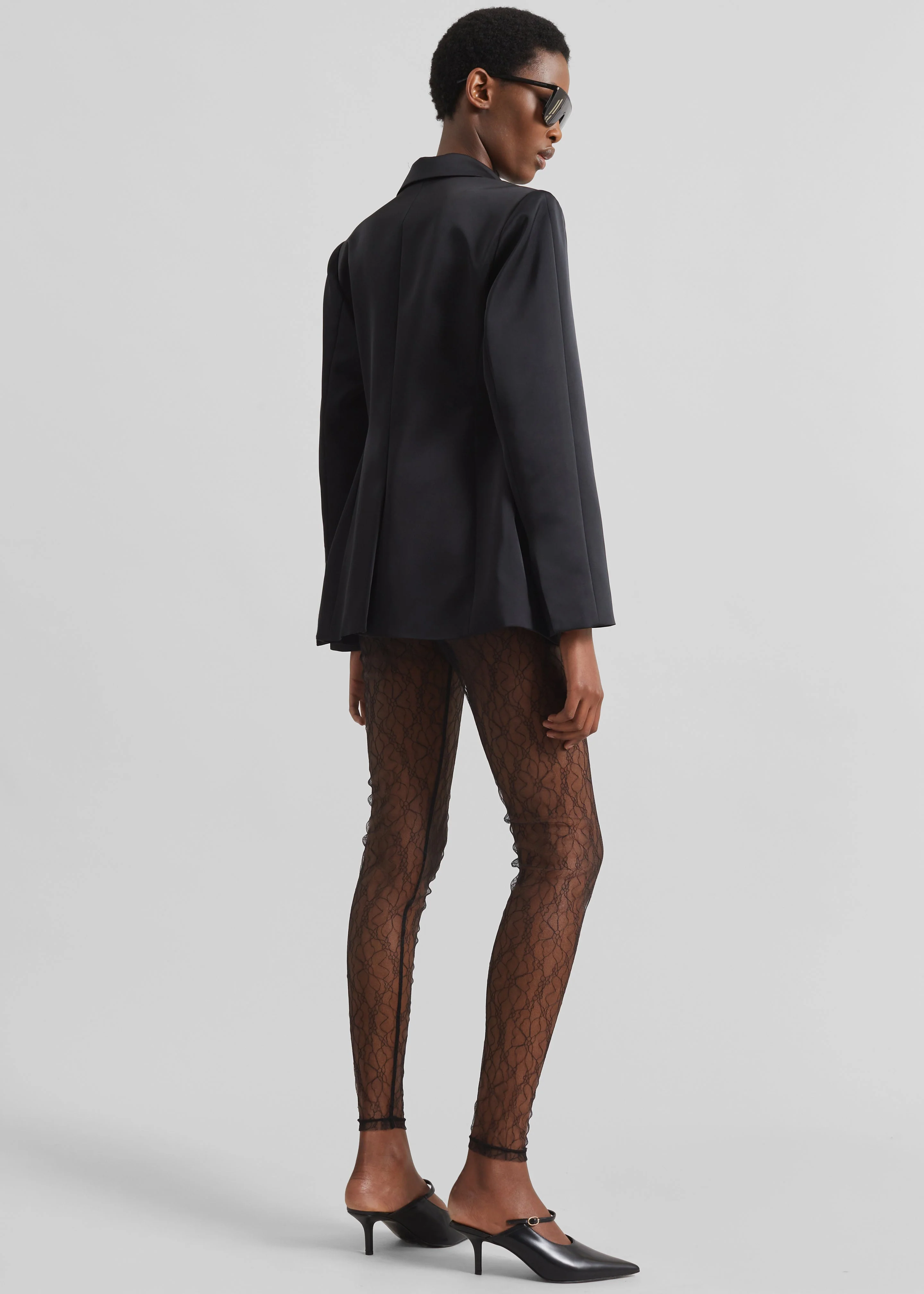 Colette Hourglass Satin Blazer - Black - Image 9