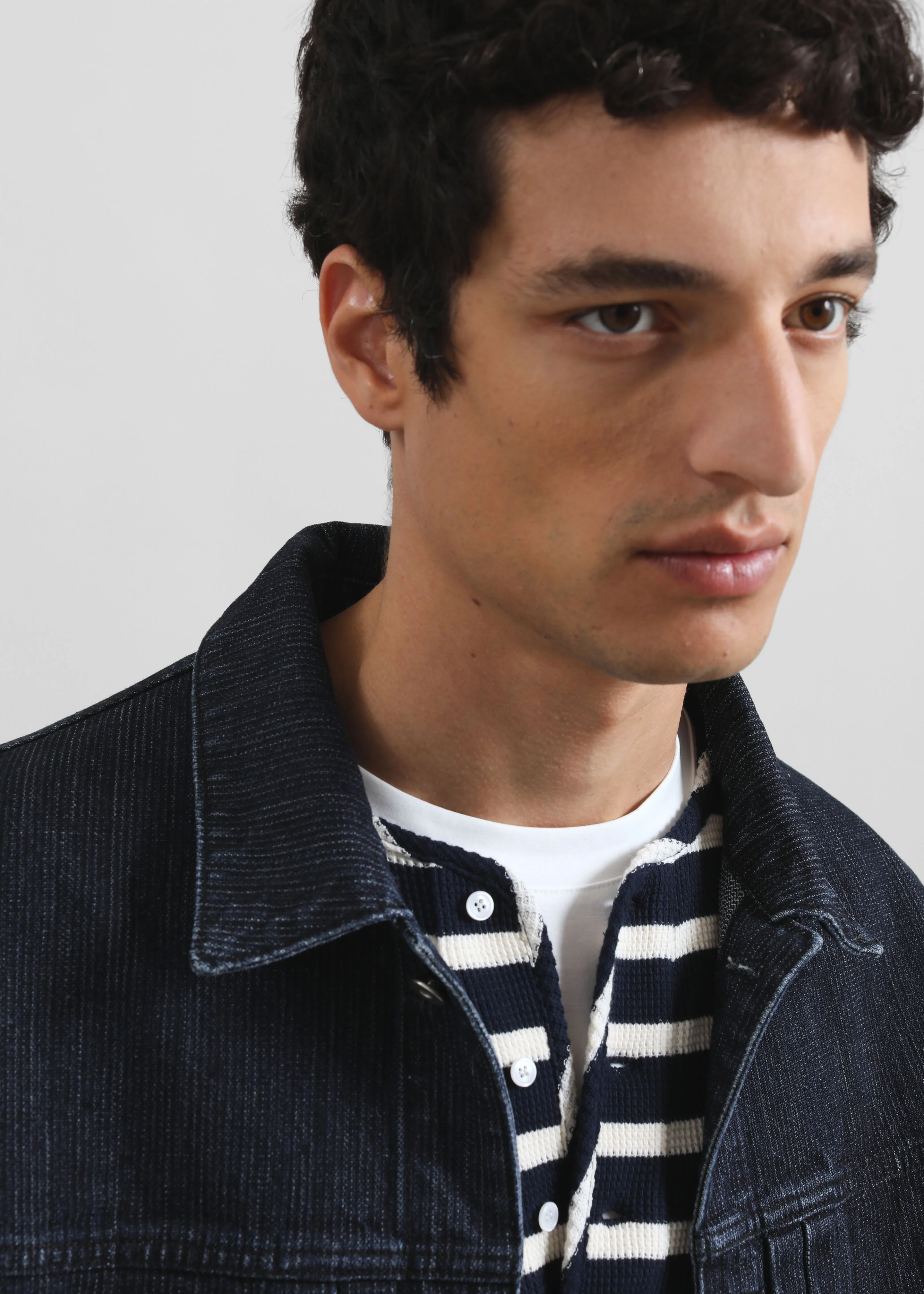 Colville Pinstripe Denim Work Jacket - Dark Wash - Image 4