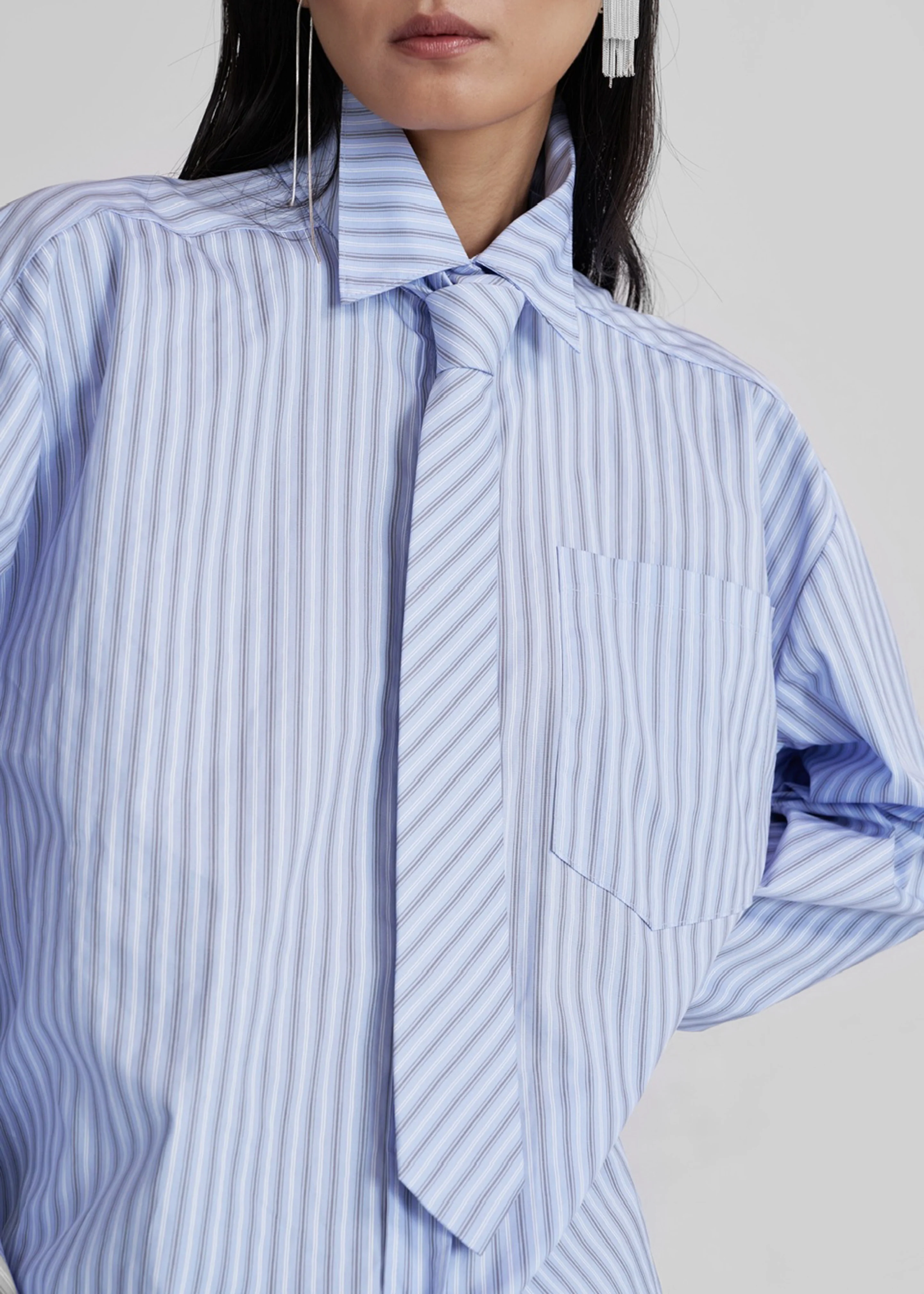 Connahy Tie Neck Shirt - Blue - Image 2