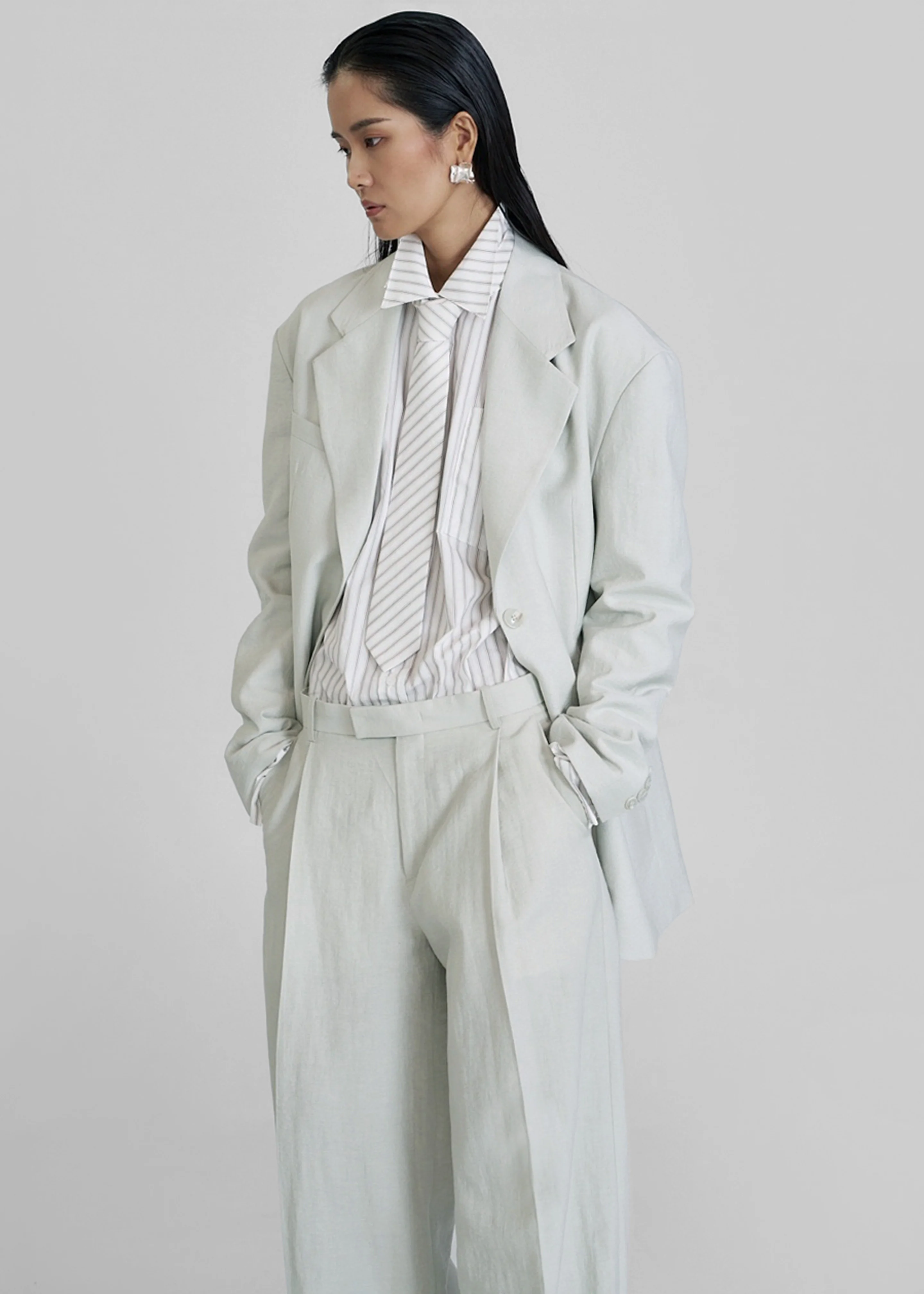 Connahy Tie Neck Shirt - White - Image 6