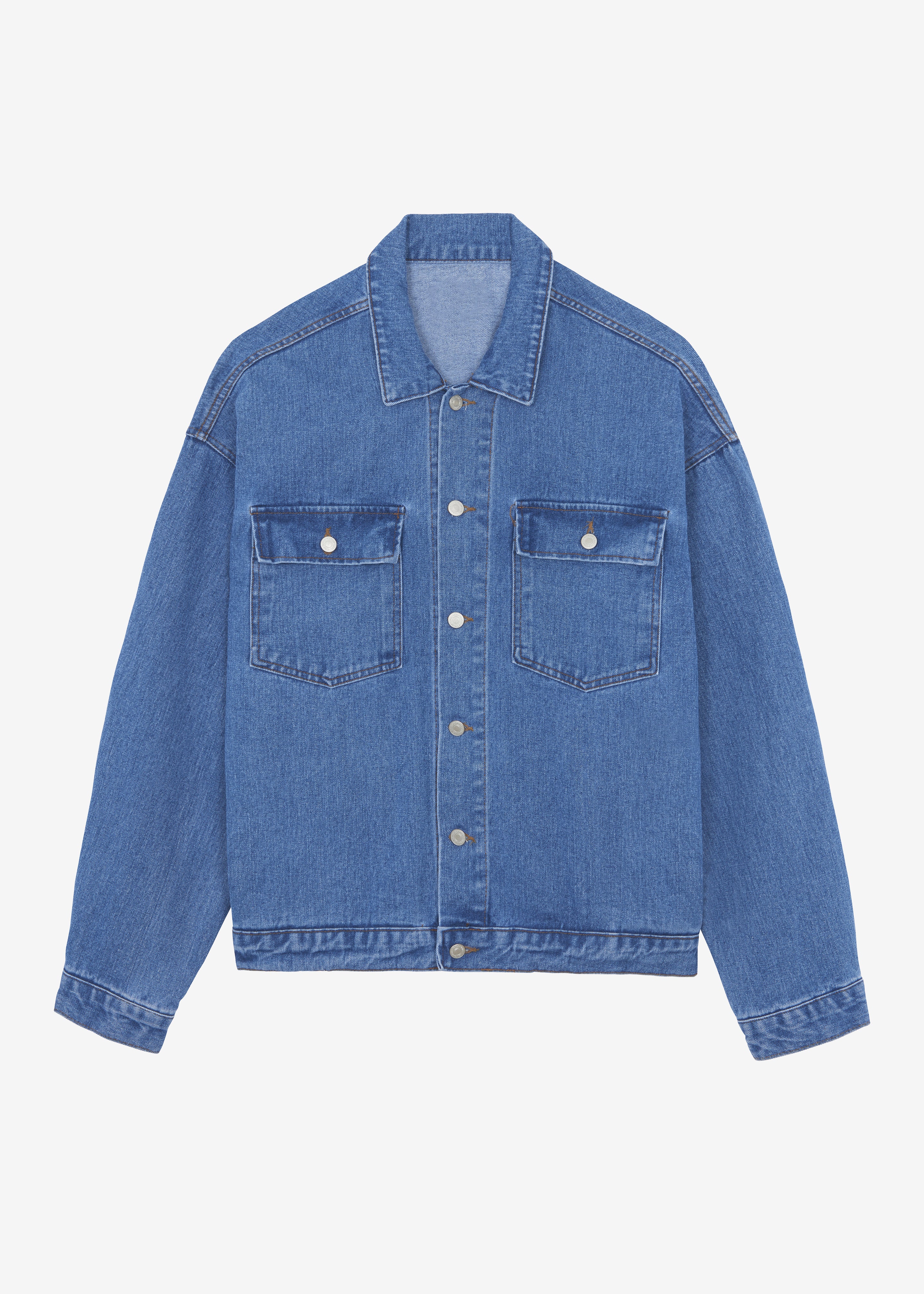 Connor Oversized Denim Jacket - Medium Wash - Image 5