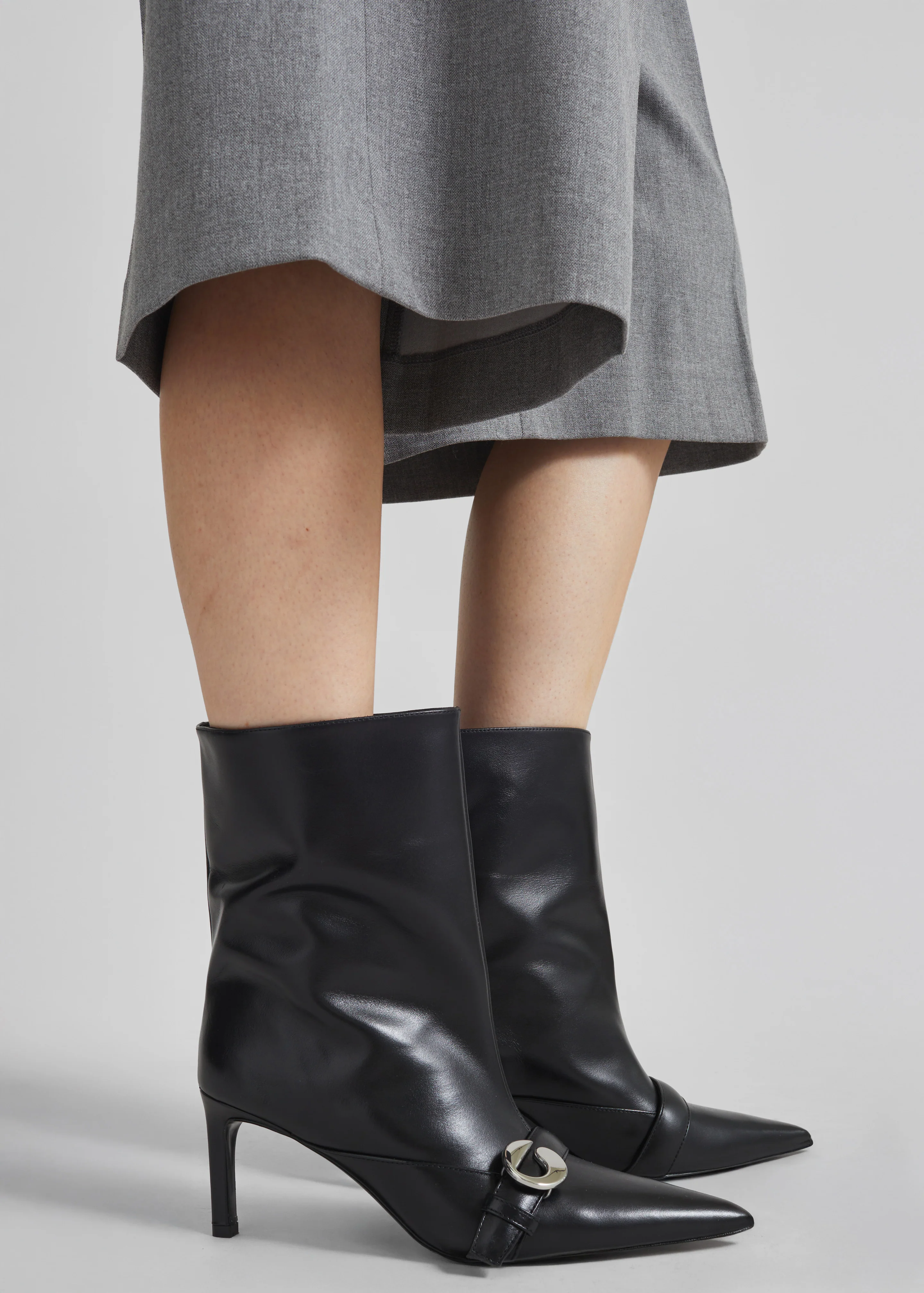 Coperni Ankle Heeled Belt Boots - Black - Image 7