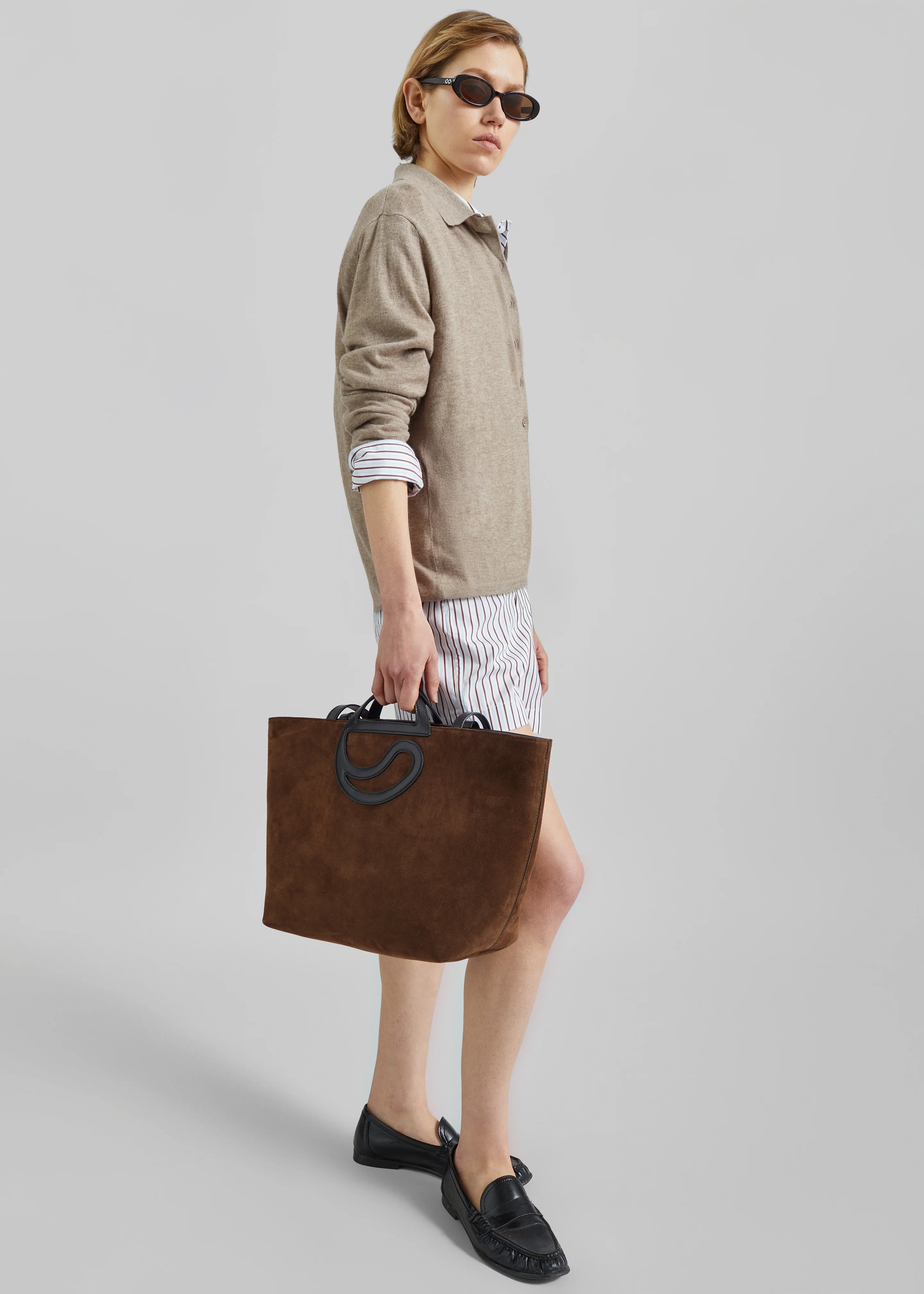 Coperni C Cabas Suede Bag - Brown - Image 3