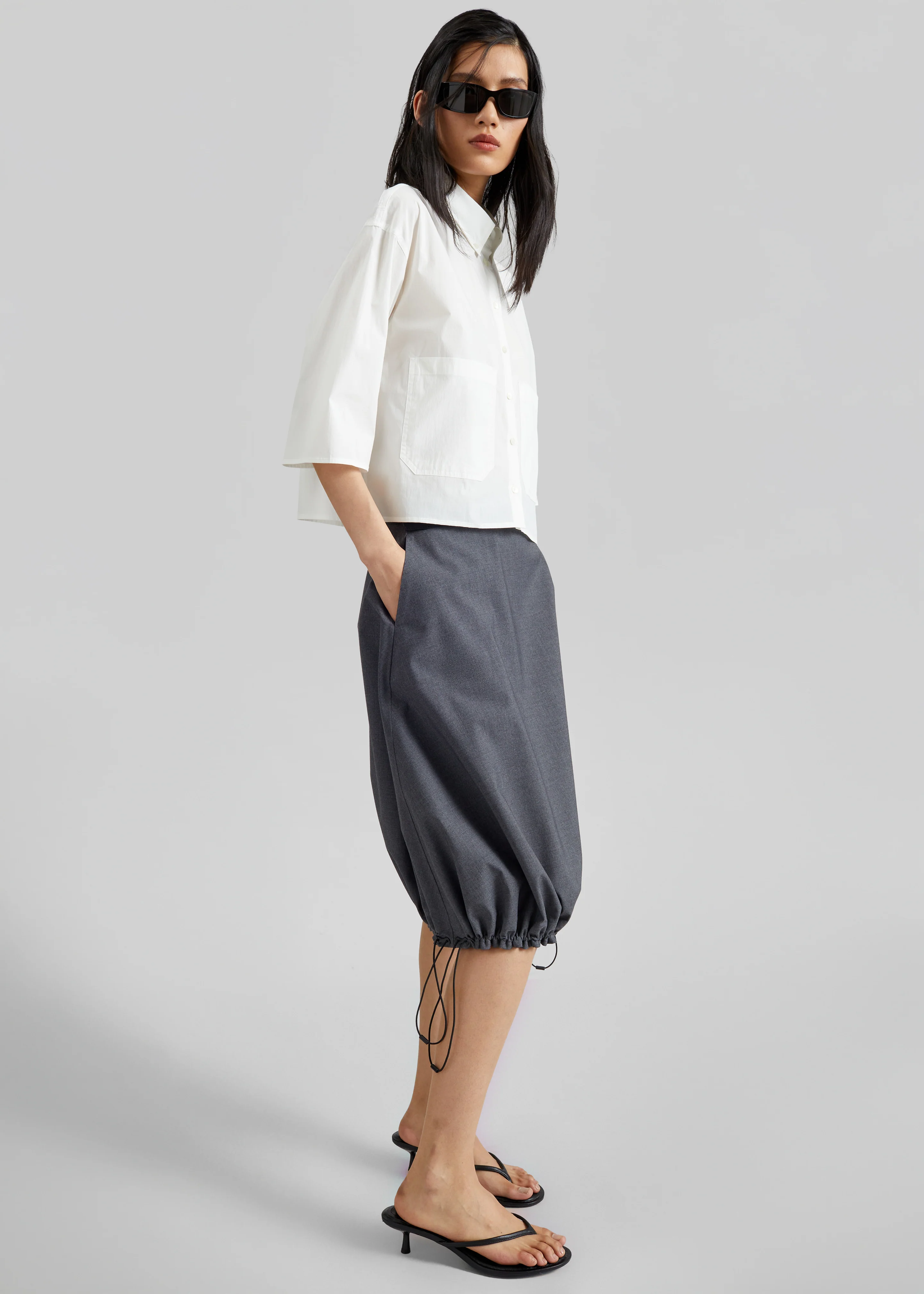 Coperni Technical Tailored Balloon Skirt - Grey - Image 4