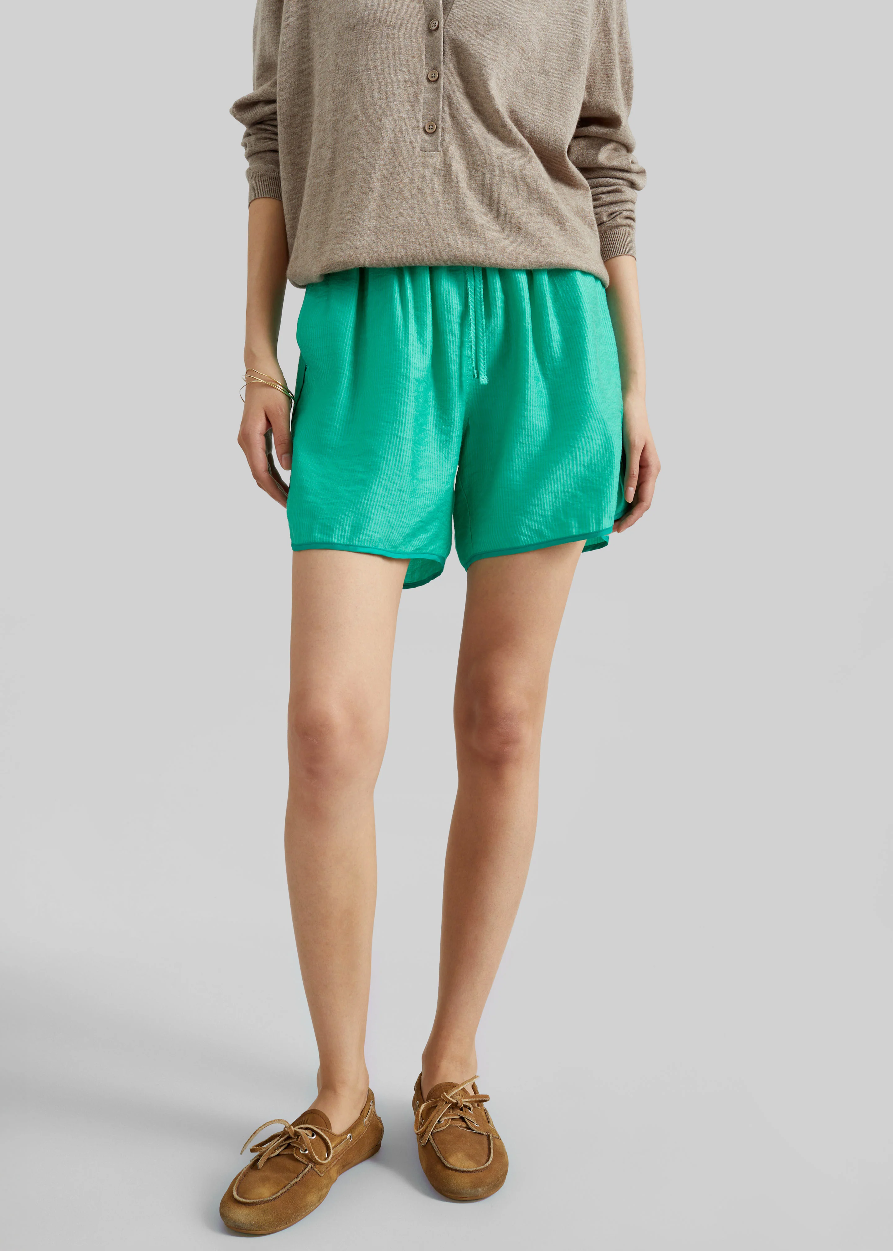 Coria Boxer Shorts - Green Stripe - Image 6
